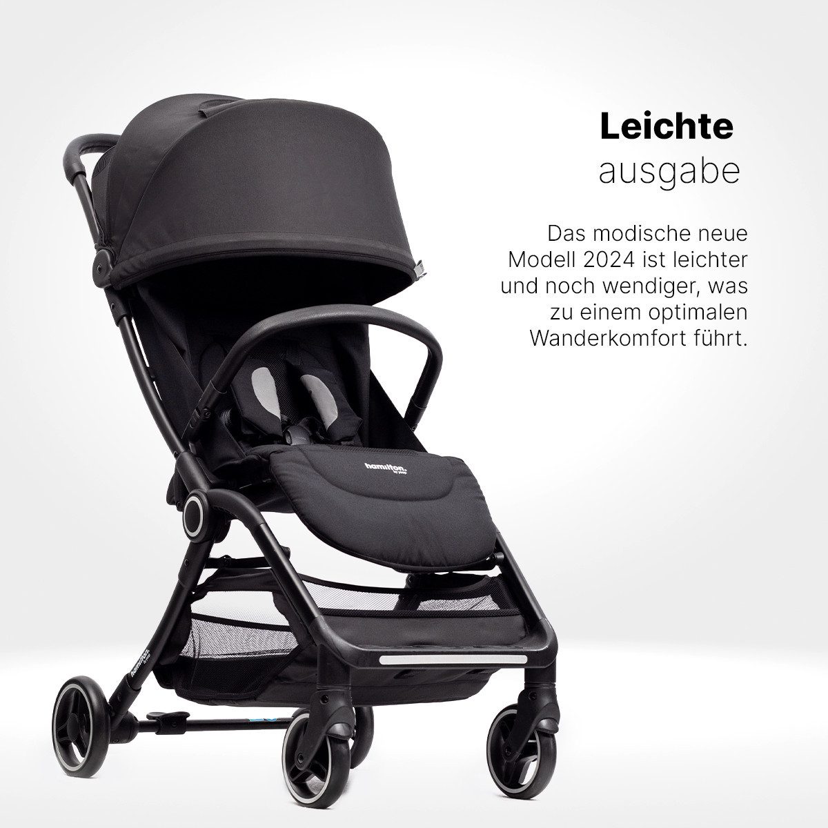 Kombi-Kinderwagen Kinderwagen Schwarz – Leichtgewicht Buggy - MagicFold™ Technology