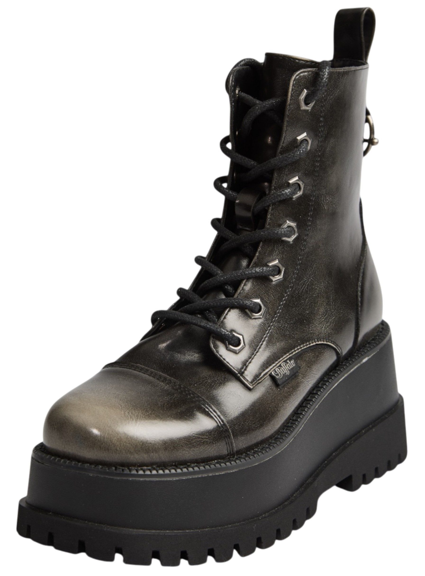 Buffalo PD00018577 Stack Lace UP Mid Black/VNTG Stiefelette
