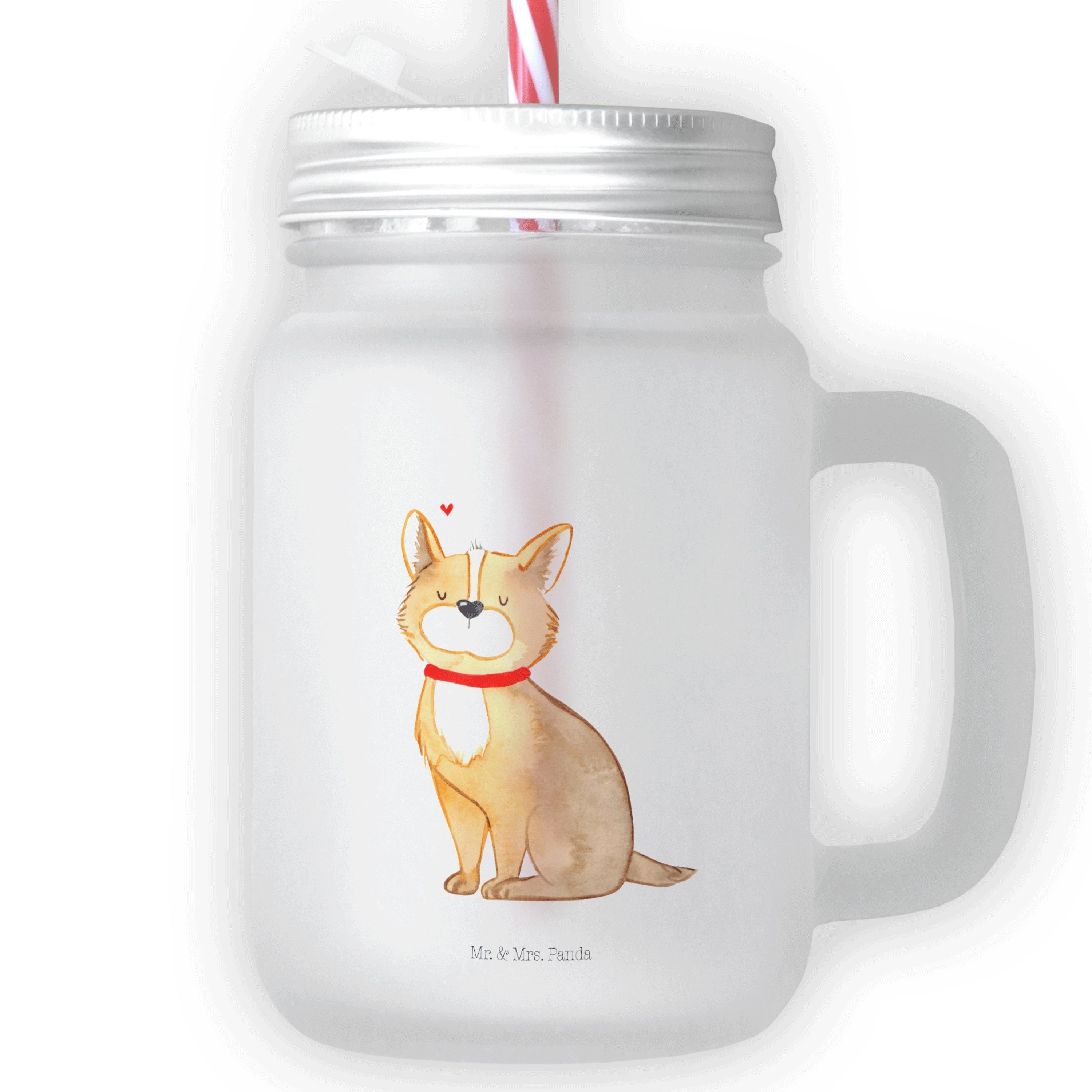 Mr. & Mrs. Panda Glas Hundeglück - Transparent - Geschenk, Hundebesitzer, Sommerparty Einri, Premium Glas