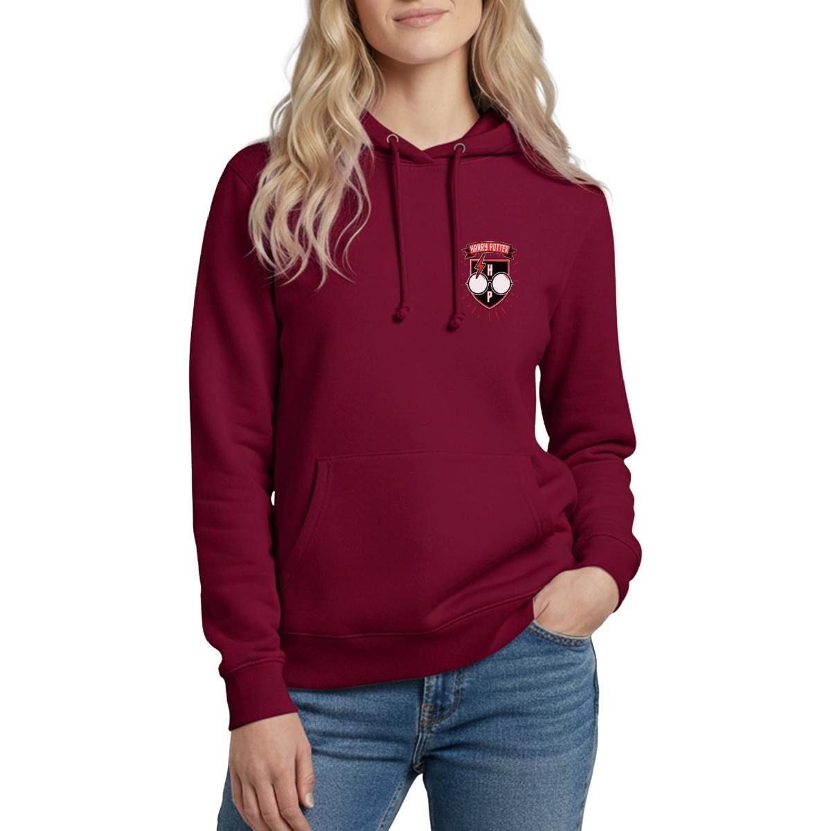 Spreadshirt Hoodie Harry Potter Initialen Mit Blitz Und Brille Damen Hoodie (1-tlg)