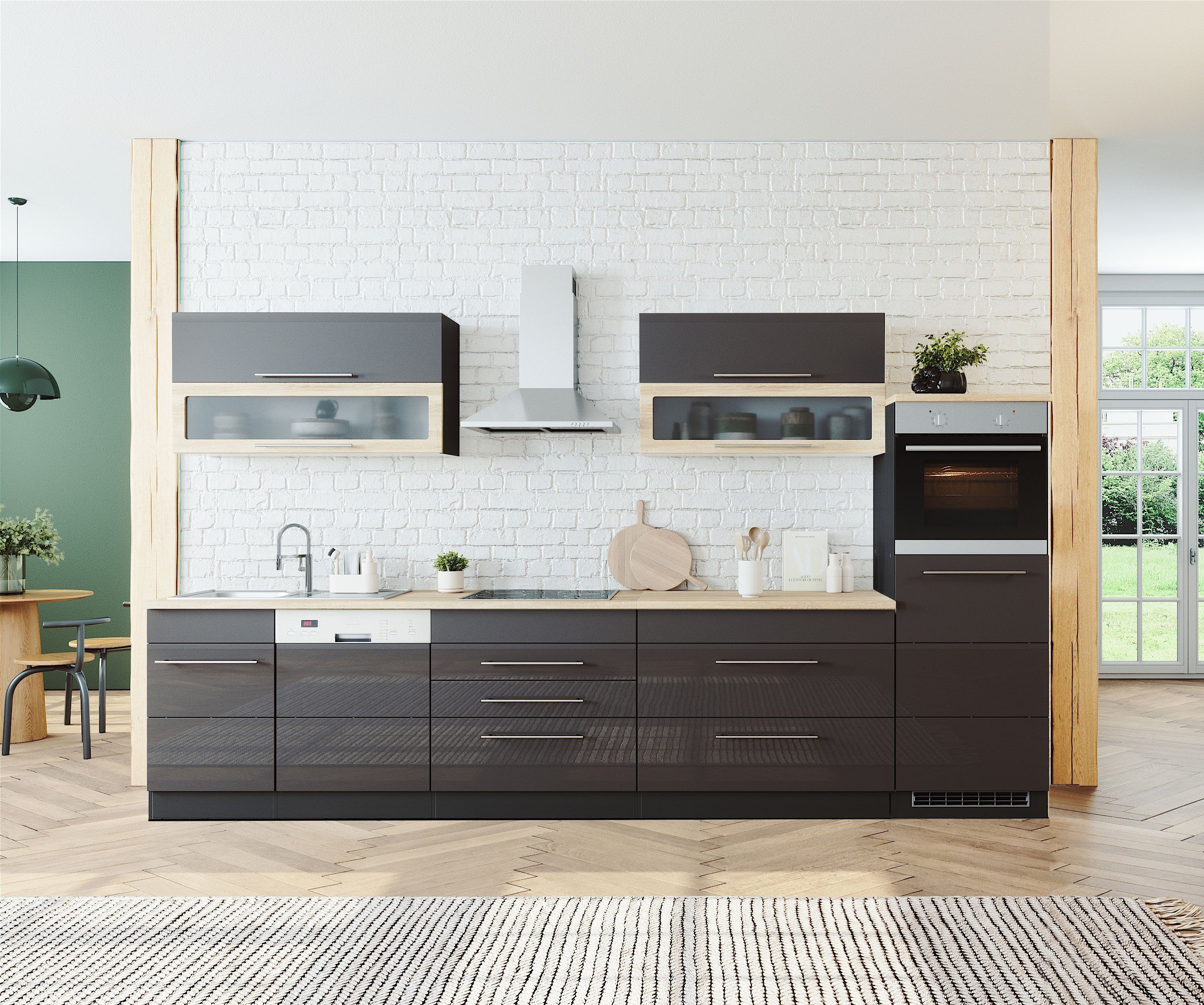KOCHSTATION Küchenzeile KS-Wien, Breite 350 cm, günstig online kaufen