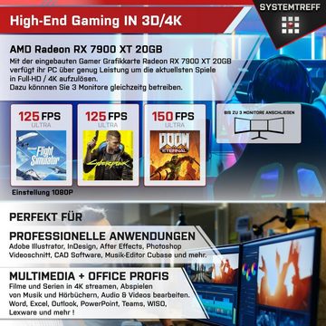SYSTEMTREFF Gaming-PC (Intel Core i5 13600KF, Radeon RX 7900 XT, 32 GB RAM, 1000 GB SSD, Luftkühlung, Windows 11, WLAN)