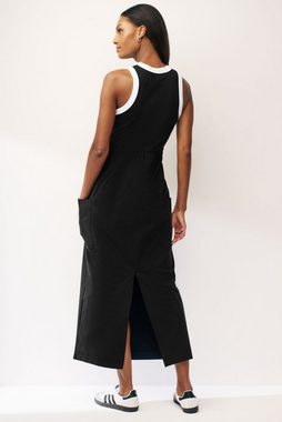 Next Jerseykleid Geripptes Trägerkleid mit Taschen im Webstoffmix (1-tlg)