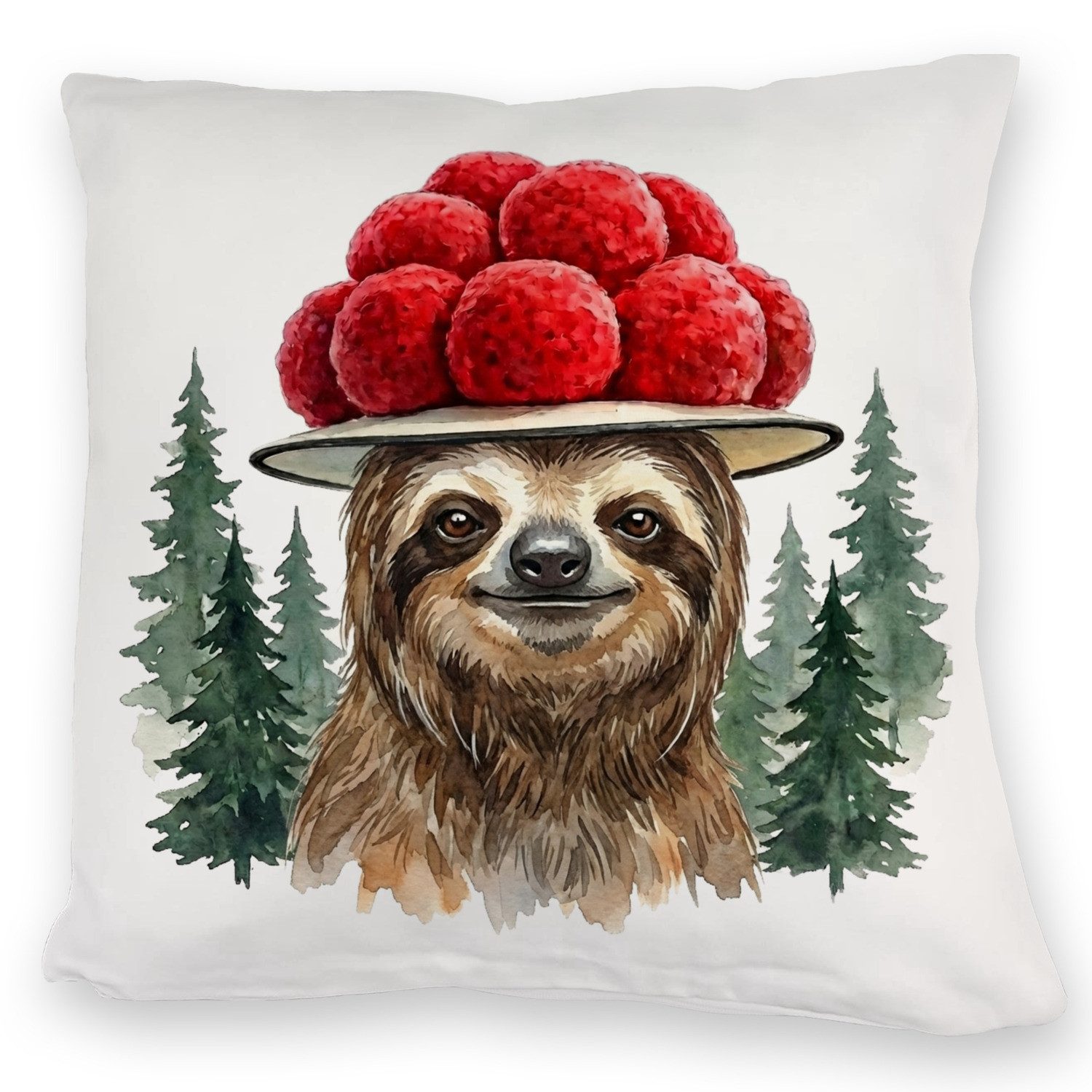 Dekokissen Faultier mit Bollenhut Kuschelkissen Schwarzwald Motiv