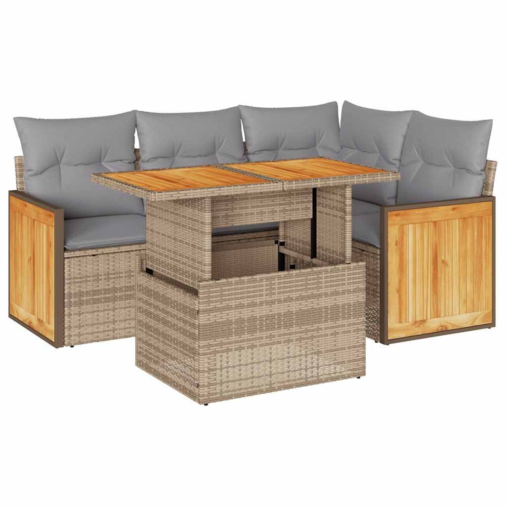 vidaXL Gartenlounge-Set 5-tlg. Garten-Sofagarnitur mit Kissen günstig online kaufen
