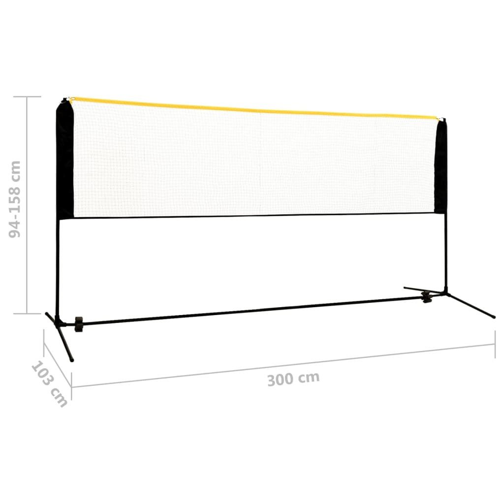 vidaXL Badmintonnetz Badmintonnetz Verstellbar 300x103x94-158 cm Metall