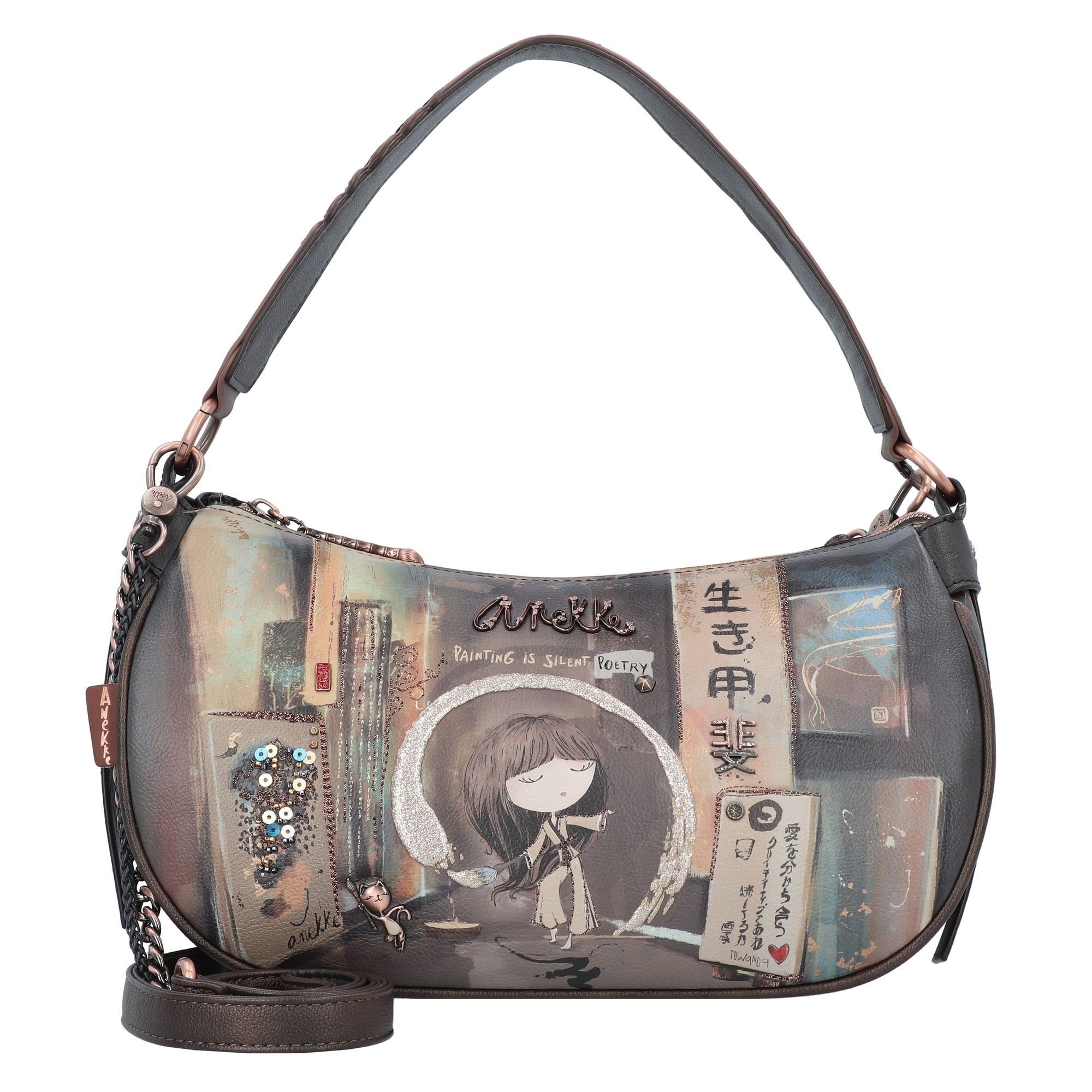 Anekke Schultertasche Shoen Brown, Polyurethan günstig online kaufen