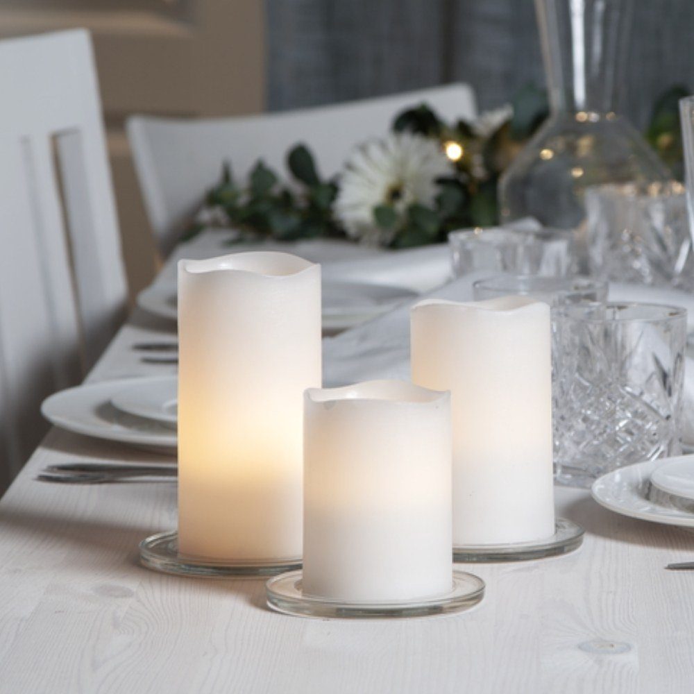 STAR TRADING LED Tischleuchte LED Wachskerzen May in Weiß 3-flammig, keine Angabe, Leuchtmittel enthalten: Ja, fest verbaut, LED, warmweiss, LED Kerzen | Tischlampen