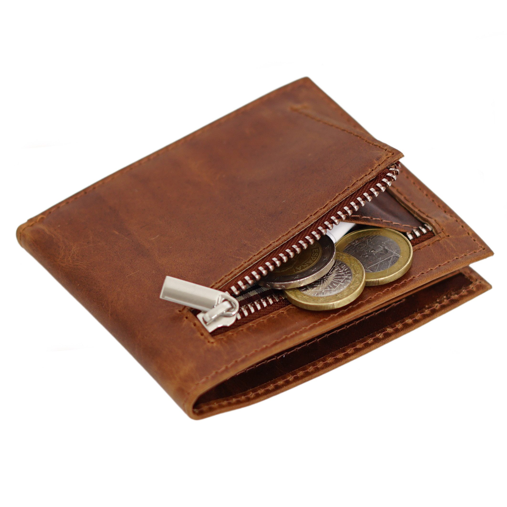 ALMADIH Mini Geldbörse Leder SP3 Portemonnaie Slim wallet mini Geldbörse 6 Fächer