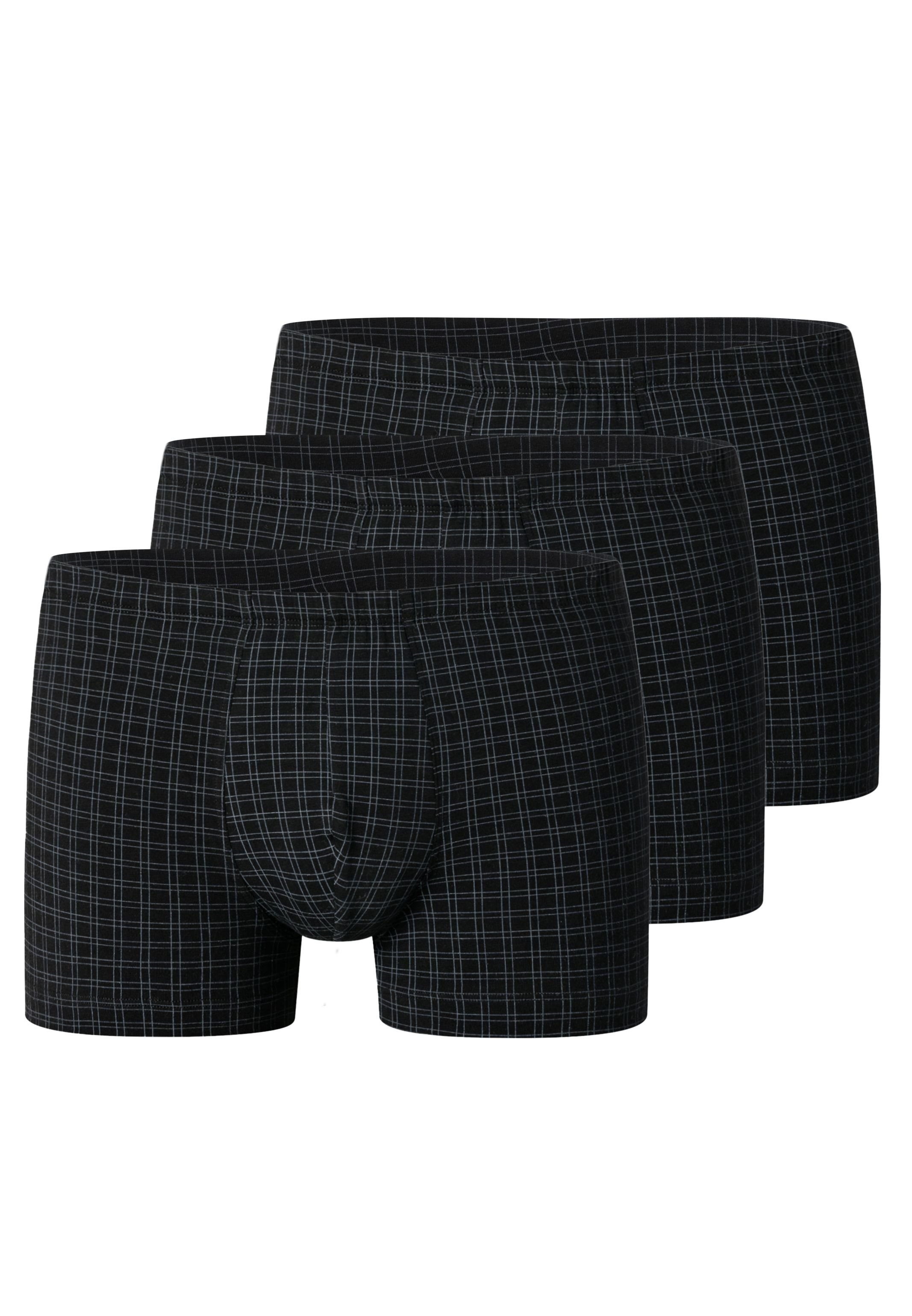 Schiesser Retro Boxer 3er Pack Cotton Casual Organic Cotton (Spar-Set, 3-St) Retro Short / Pant - Baumwolle - Ohne Eingriff - Atmungsaktiv Schwarz