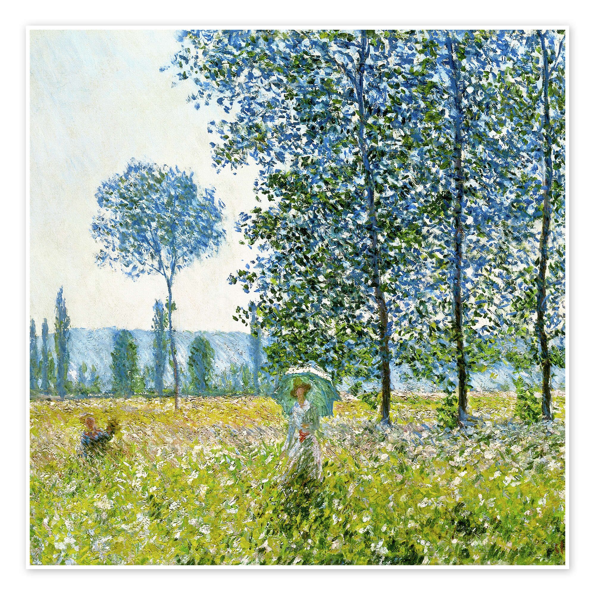Posterlounge Wandbild Felder im Frühling, Claude Monet, erhältlich als Poster, Leinwandbild, Wandsticker oder Acrylglasbild