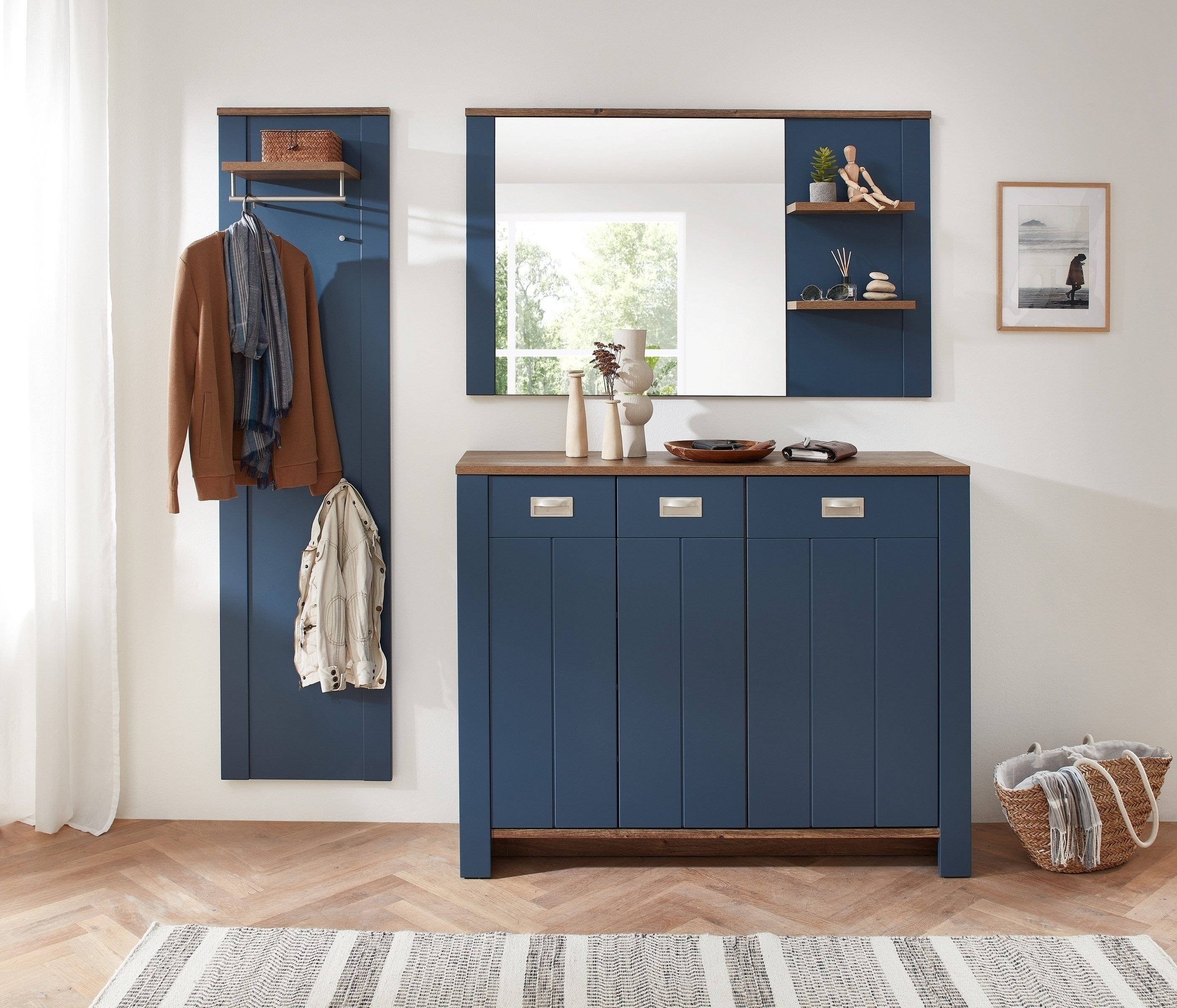 Innostyle Garderoben-Set in Parasian Blue Dekor - 193x201x38 (BxHxT)