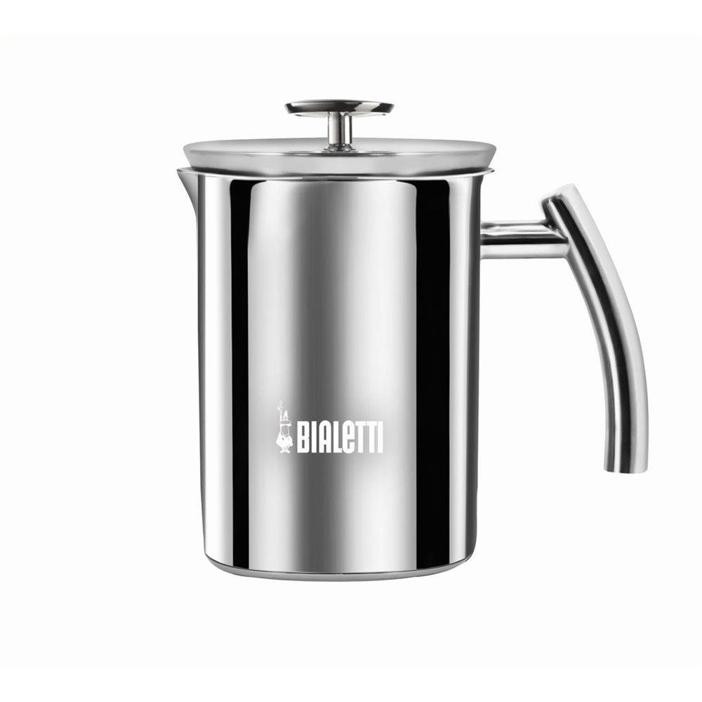 BIALETTI Milchaufschäumer CAPPUCCINATORE ACCIAIO, Milchschaum, 330ml, aus rostfreiem Edelstahl, induktionsfähig, silber