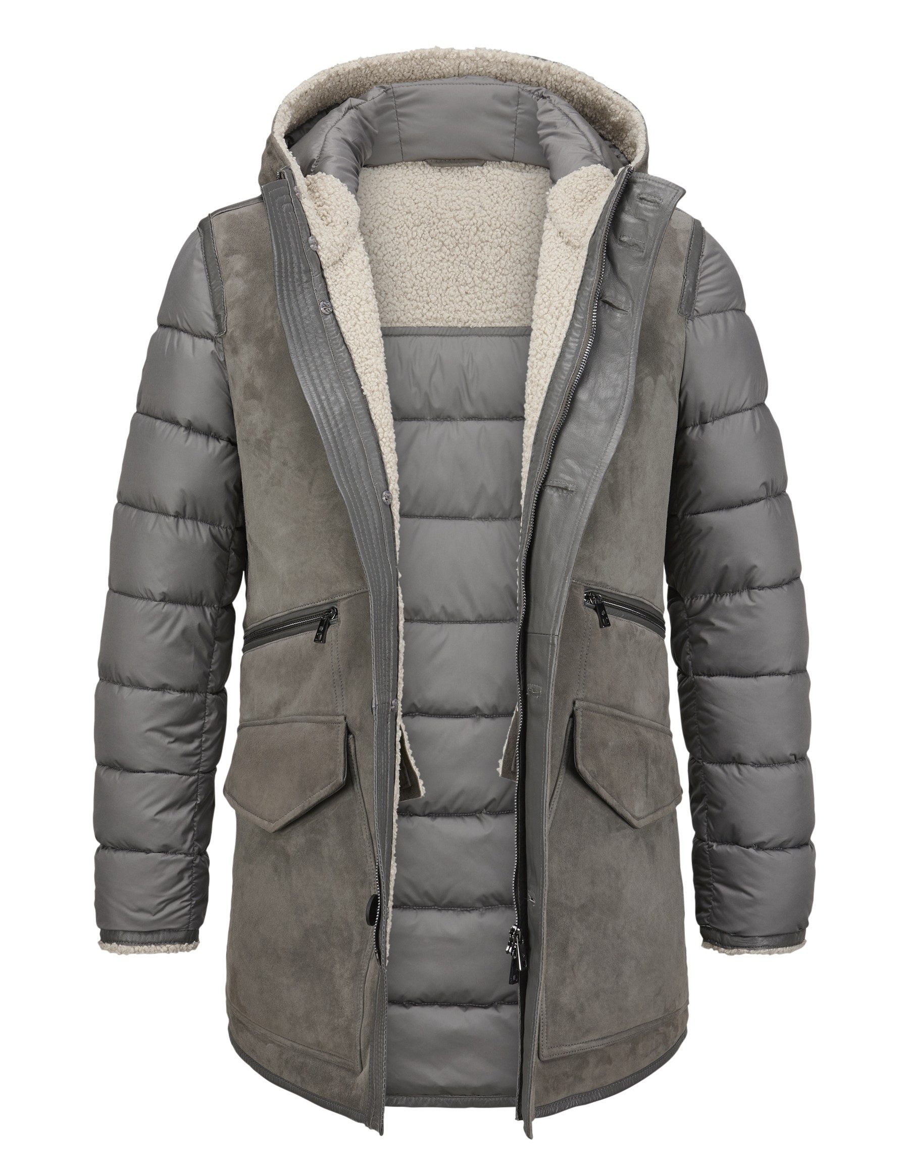 Milestone Parka MSEmmerson aus Ziegenvelours mit weichem Fell auf der Innenseite