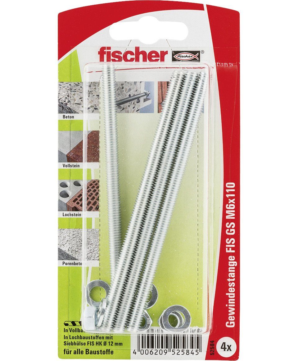 fischer Schrauben- und Dübel-Set Fischer Gewindeanker FIS M6 x 110 mm - 4 Stück