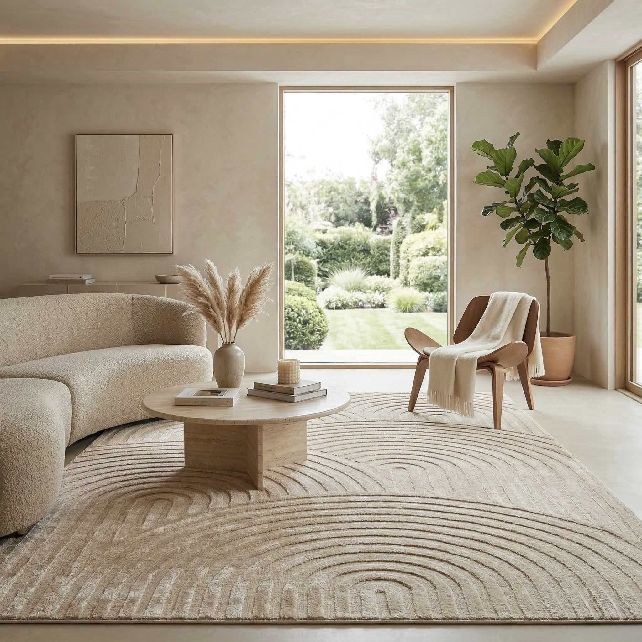 Sehrazat Teppich Rio 1500, auch als Läufer, rechteckig, Höhe: 7 mm, Kurzflor, grafisches Hoch Tief Muster, Wohnzimmer