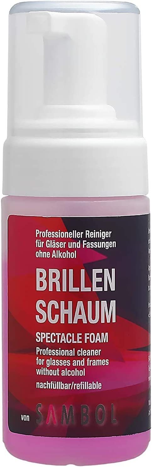 Sambol Brillenreiniger Brillenschaum ohne Alkohol & Silikon Wiederauffüllbar Glasreiniger (Schaum)