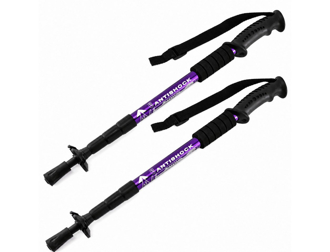 MidGard Nordic-Walking-Stöcke Gehstock Stöcke Teleskop verstellbar Antischock Dämpfung Wanderstöcke (2 St), höhenverstellbar, mit Antischock Dämpfung