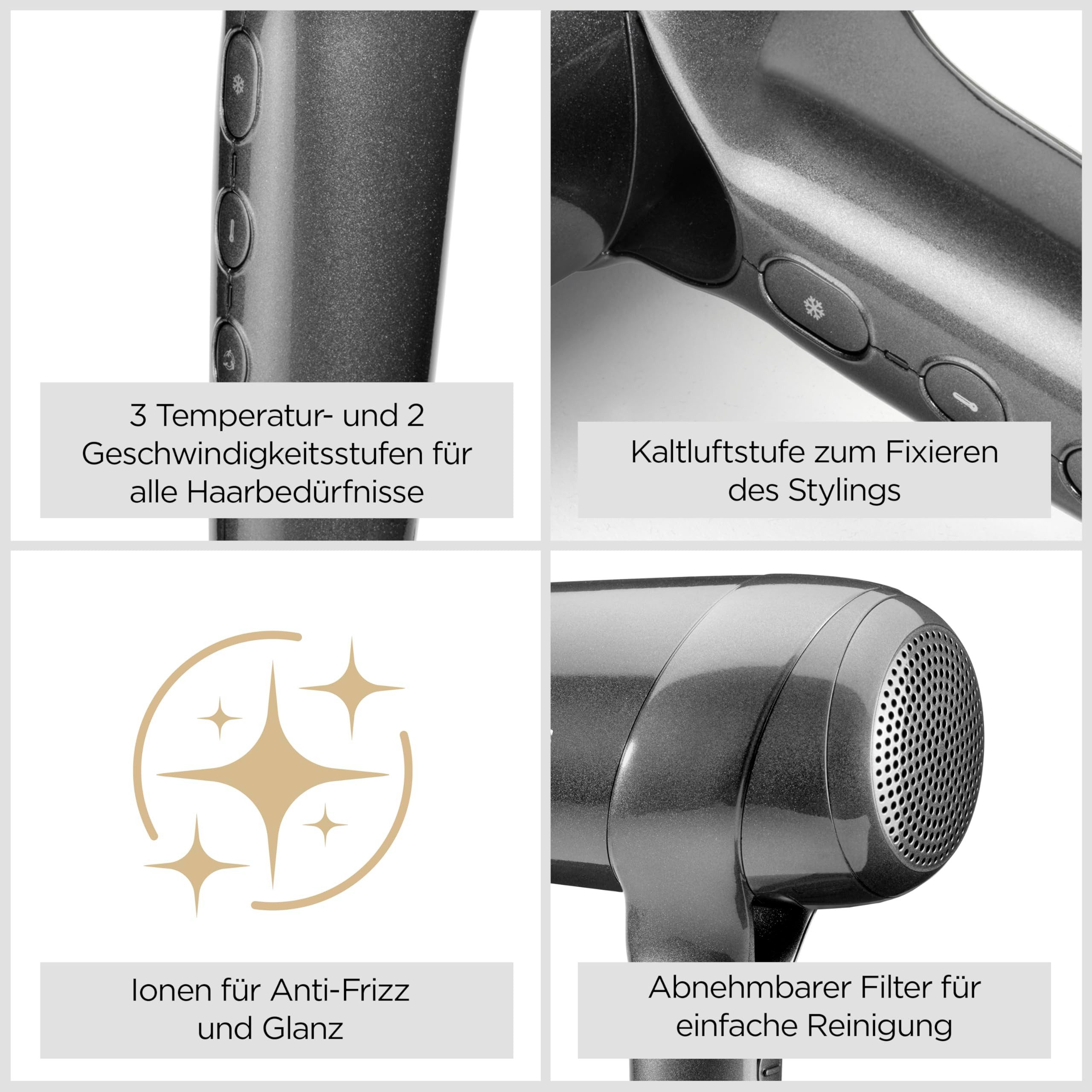 BaByliss Haartrockner D6200DE, Leistungsstarker, kompaktes Ti-Design, Ionentechnologie gegen Frizz