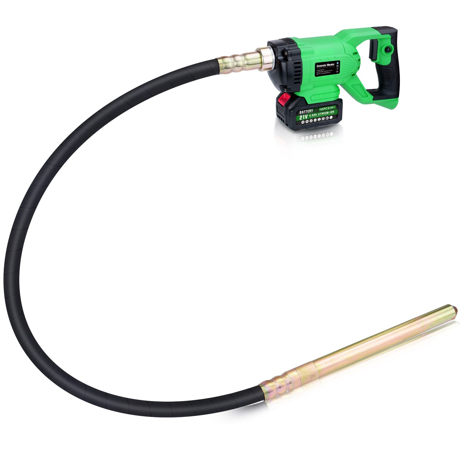 XERSEK Akku-Betonverdichter Akku Betonrüttler Handrüttler 850W Ø35mm Kompatibel mit Makita Akku, (Kupfermotor 6000U/min Länge 2m, Hochwertig isoliert), Rüttelflasche Betonwerkzeuge Betonverdichtung Fundamente Wände