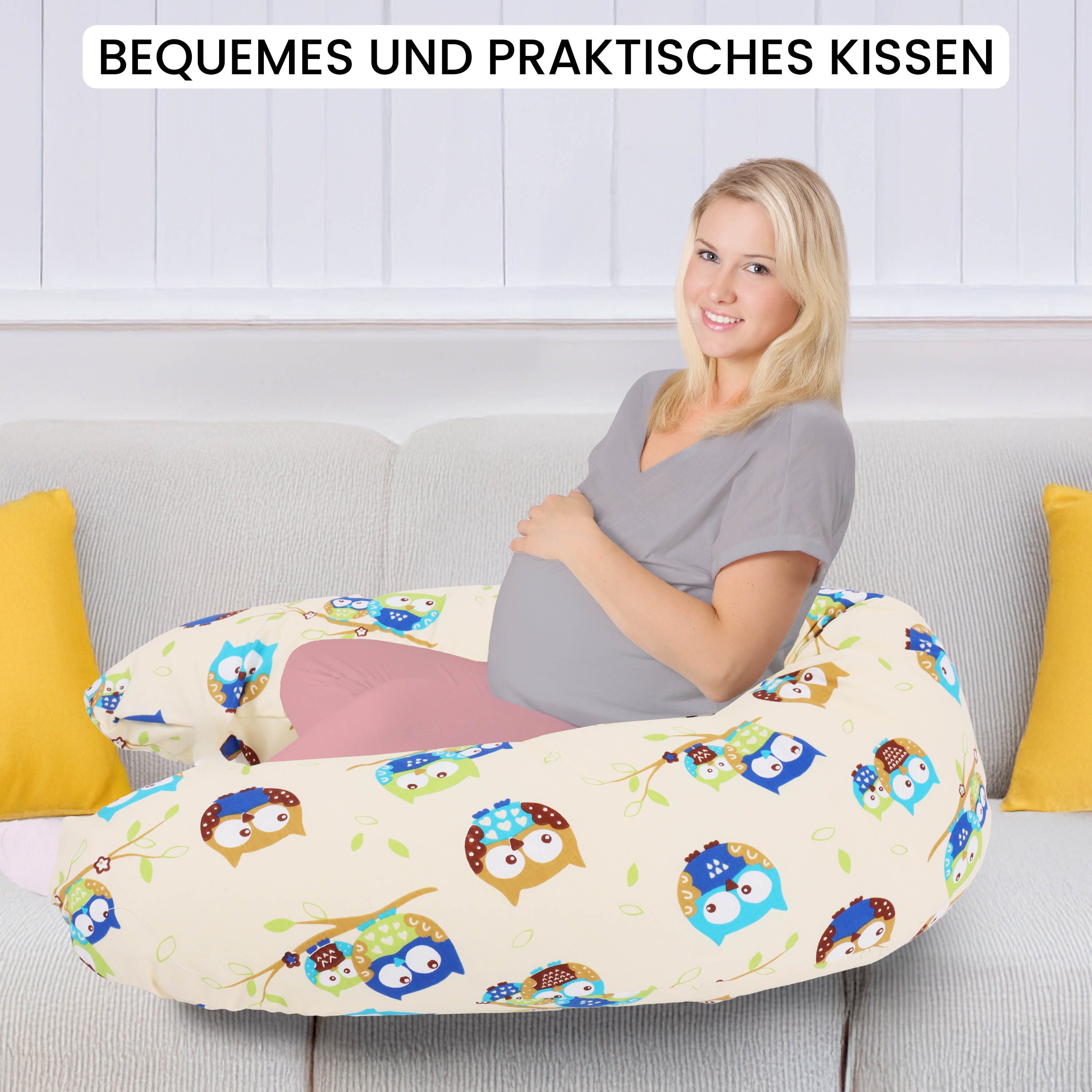Amilian Stillkissen XXL 170 cm - Schwangerschaftskissen & Seitenschläferkissen mit Bezug, - Lagerungskissen - Nursing Pillow - Pregnancy Pillow, mit Füllung, Schlafkissen für Seitenlage - Körperkissen