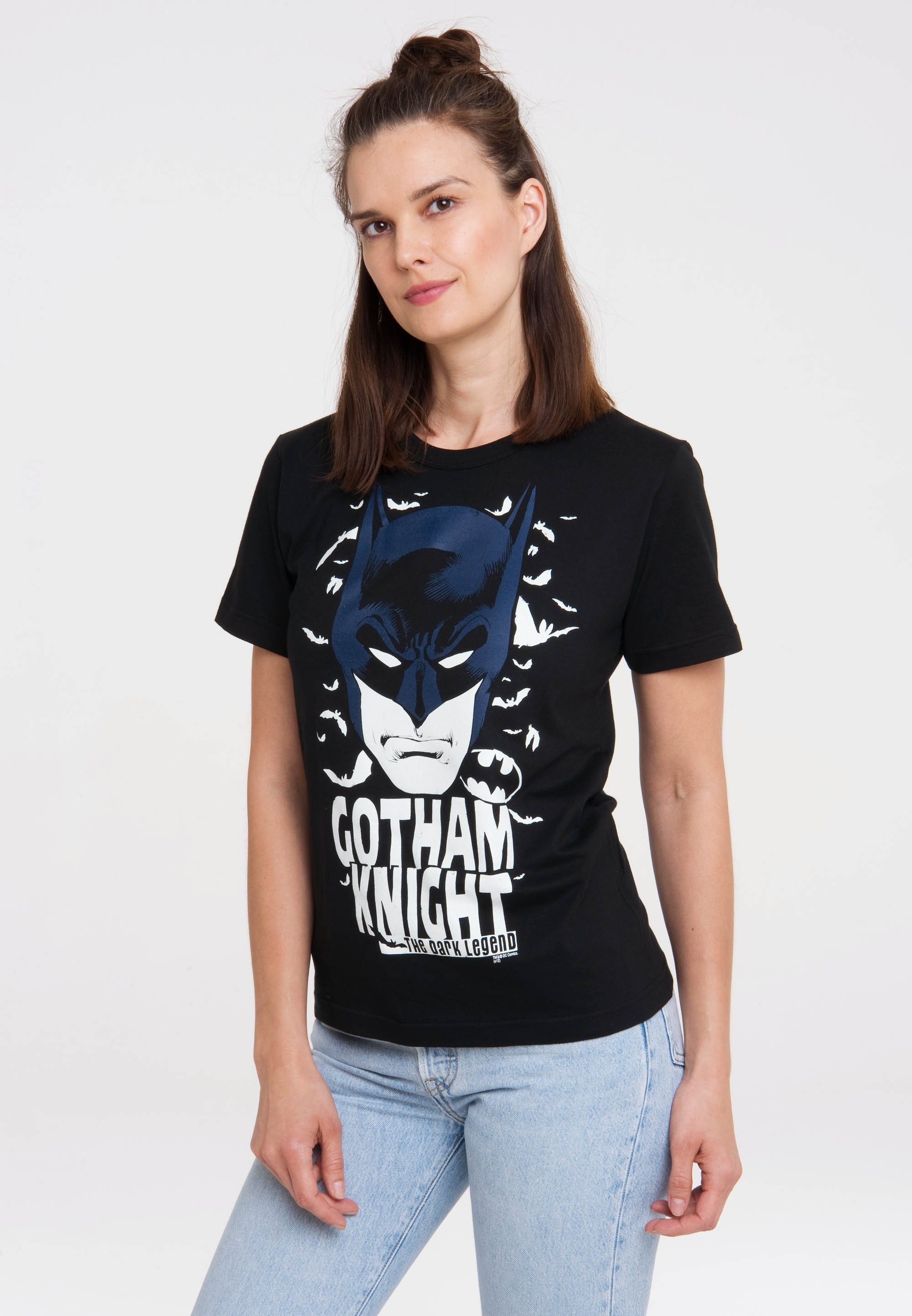 im Germany Batman T-Shirt LOGOSHIRT Siebdruck mit lizenziertem DC Printed – Comics in Vintage-Stil mit Print,