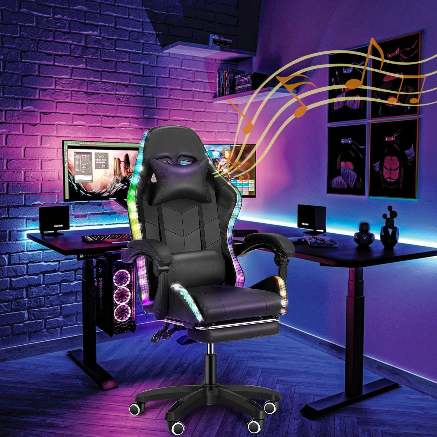 WILGOON Gaming-Stuhl Bürostuhl mit RGB-LEDs & günstig online kaufen