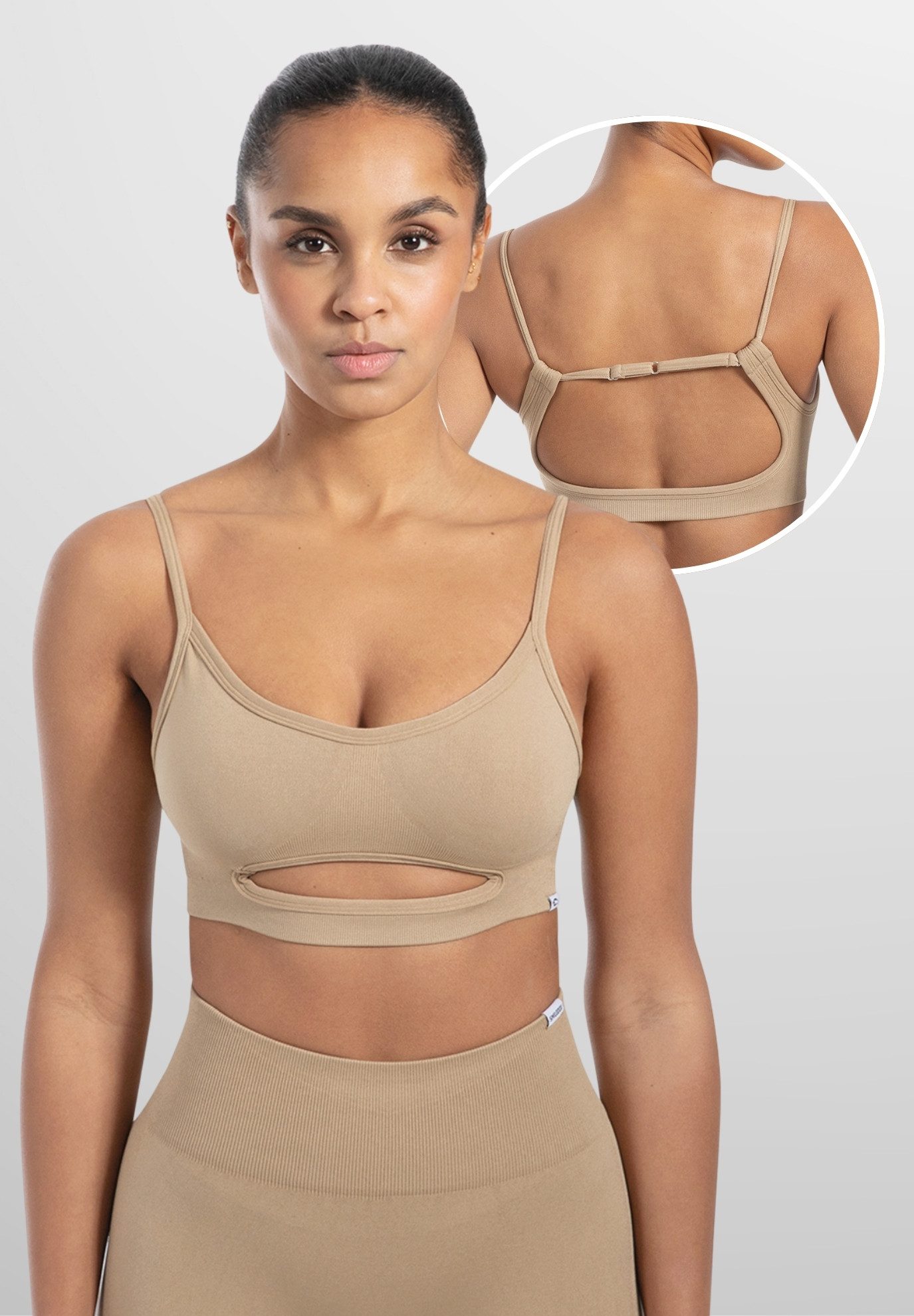 Sport-BH Nesa, Blickdicht Rutschfestes Sport Bra, Gerippter Stoff