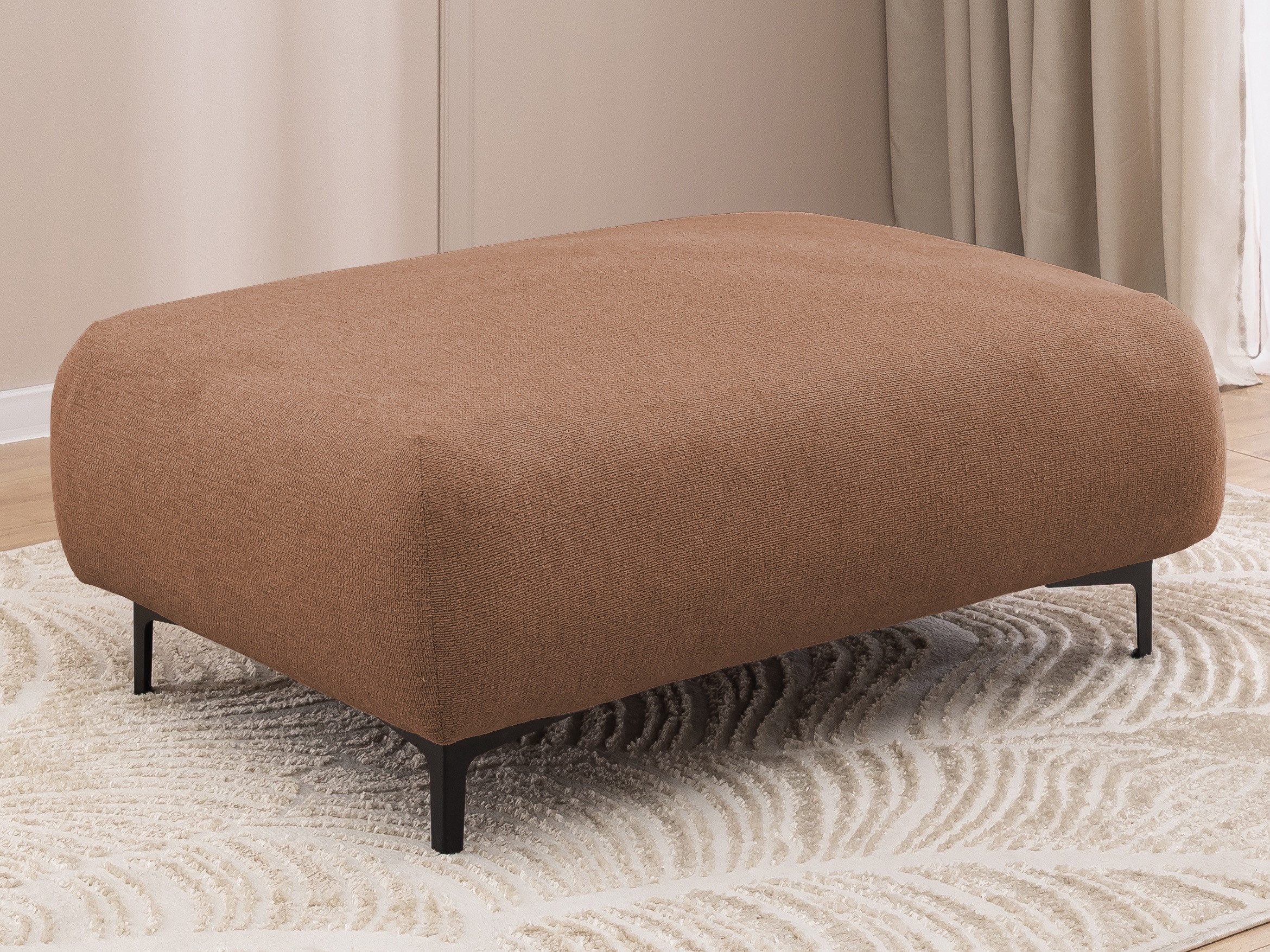 S-Style Möbel Polsterhocker Cardea in Bubble-Optik aus weichem Strukturstoff mit hohem Sitzkomfort