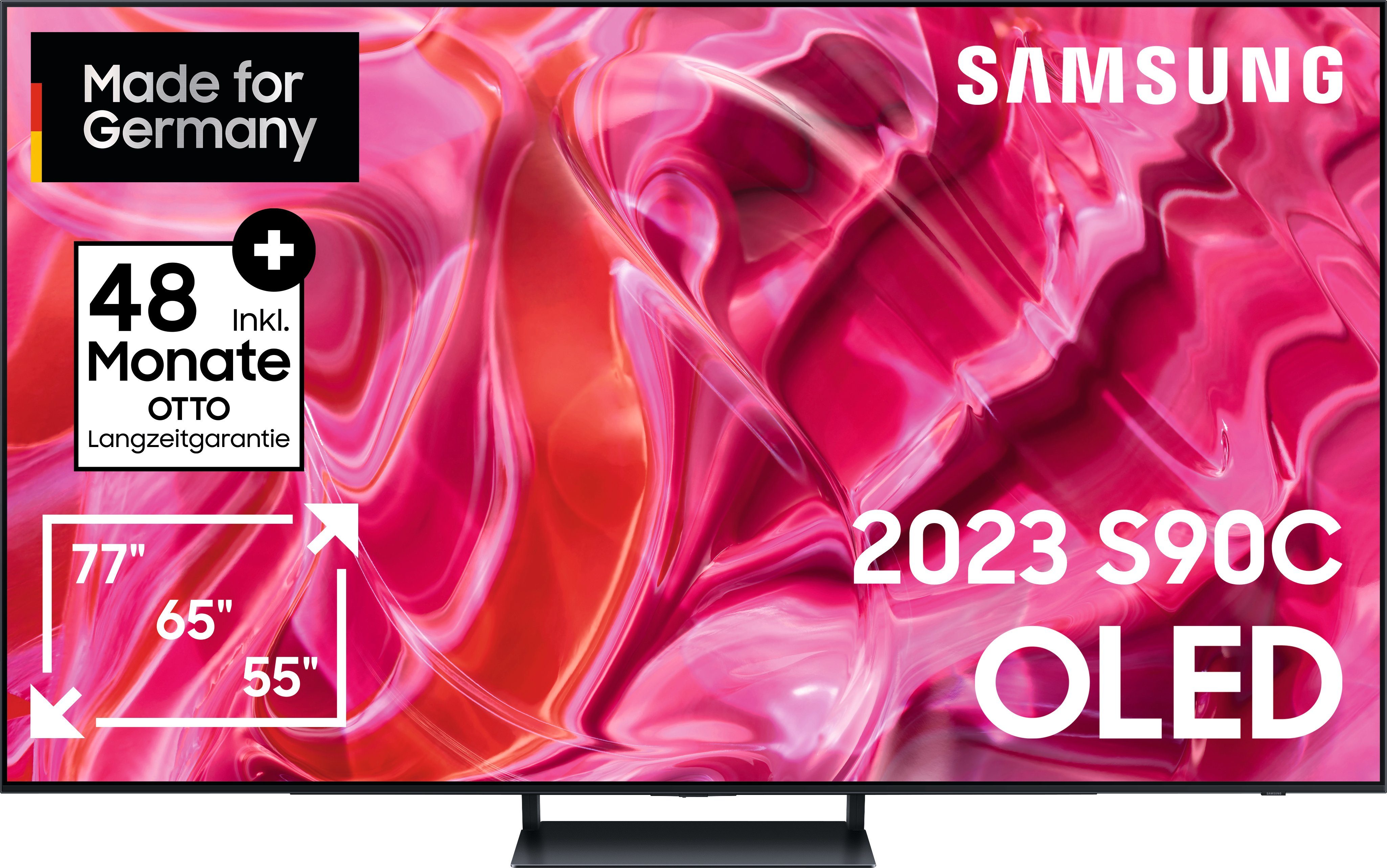 Smart-TV, Samsung cm/65 (163 4K,LaserSlim Prozessor Zoll, GQ65S90CAT Neural Design, OLED-Fernseher Quantum
