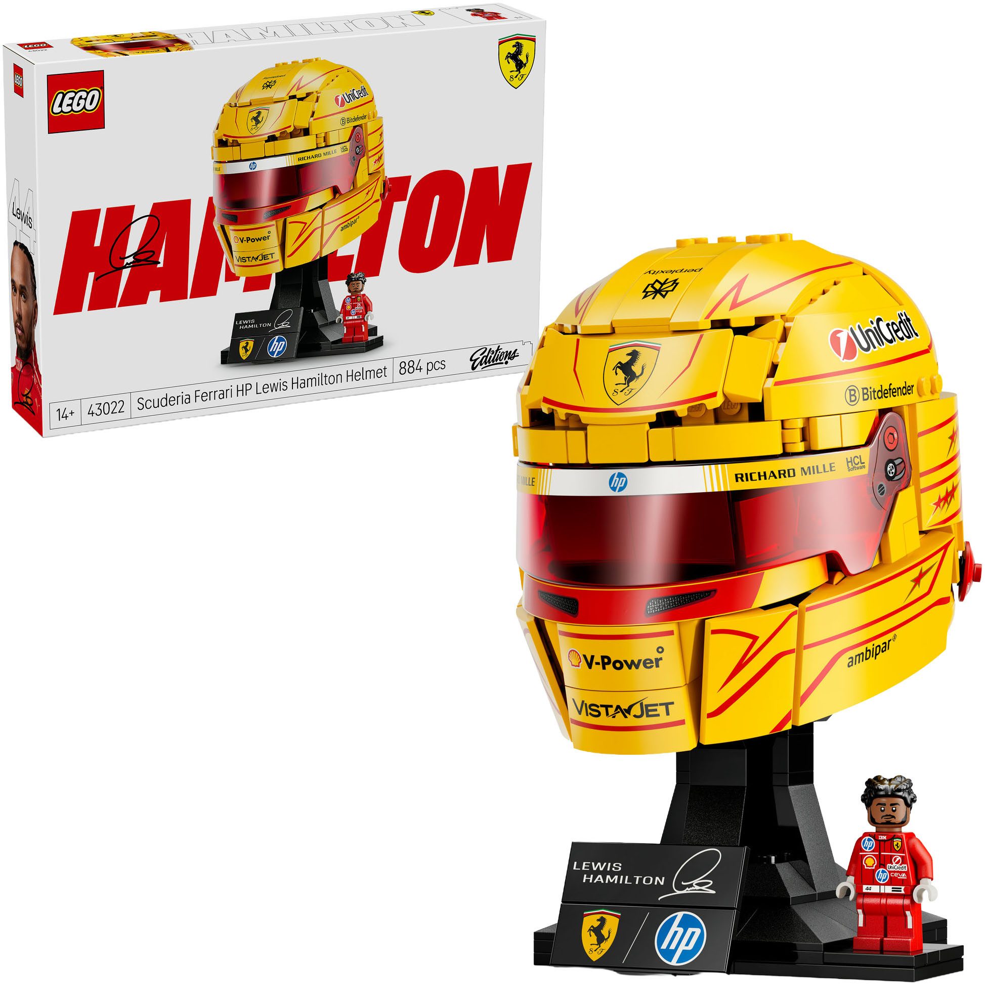 LEGO® Scuderia Ferrari HP Lewis Hamilton Helm (43022) Konstruktionsspielsteine, (884 St), LEGO Editions Formula 1