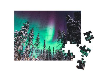 puzzleYOU Puzzle Aurora Borealis: Polarllichter über Norwegen, 48 Puzzleteile, puzzleYOU-Kollektionen Natur, Nordlichter