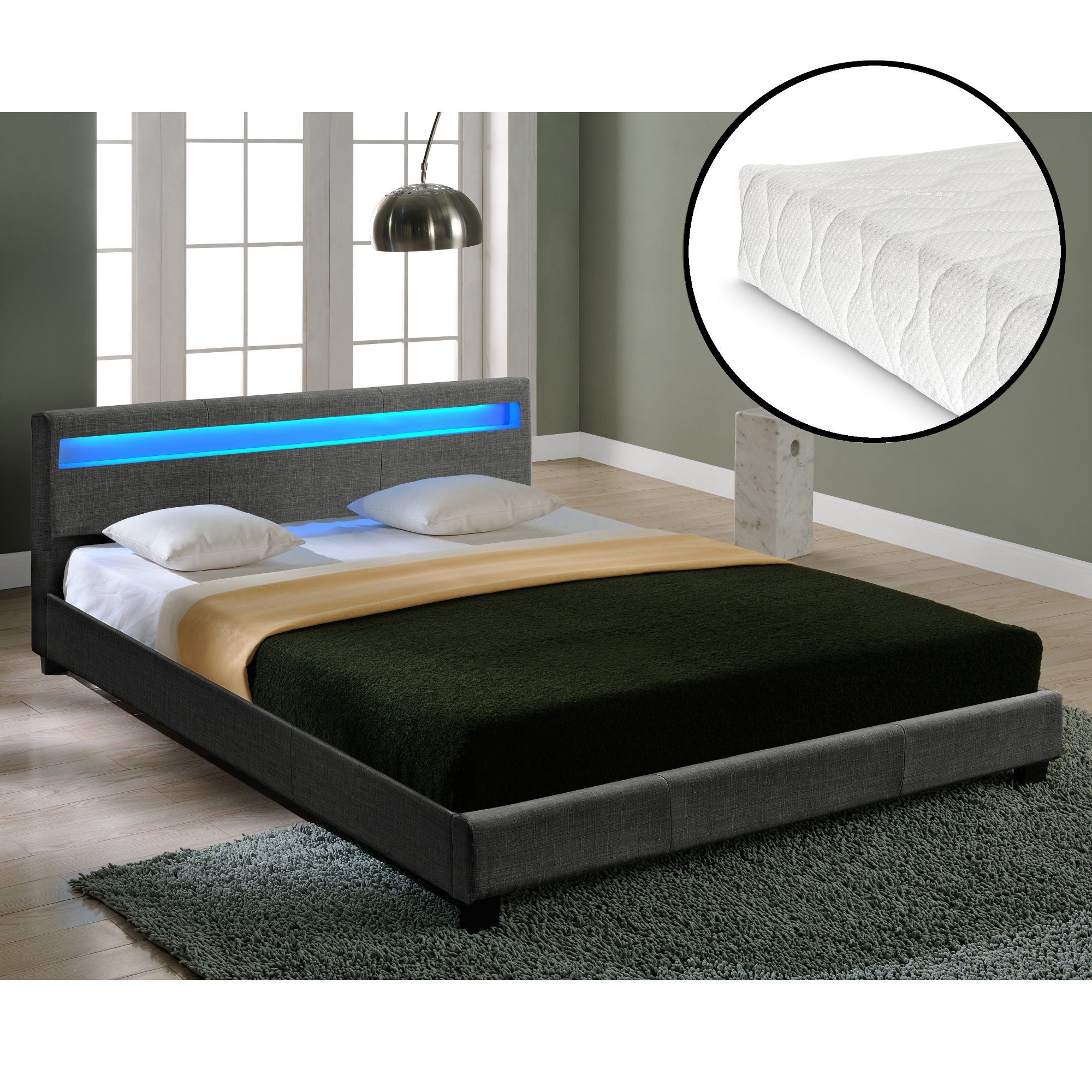 Corium Polsterbett, »Skagen« LED Doppelbett mit günstig online kaufen