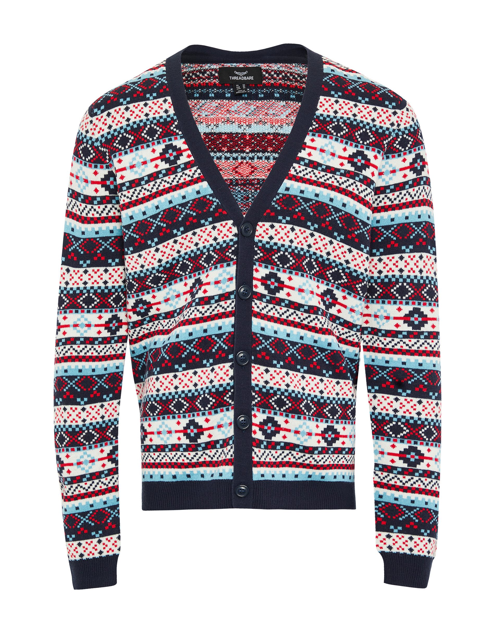 Threadbare Strickjacke Mens Xmas Cardigan Iceland (1-tlg) mit schönem Strickmuster