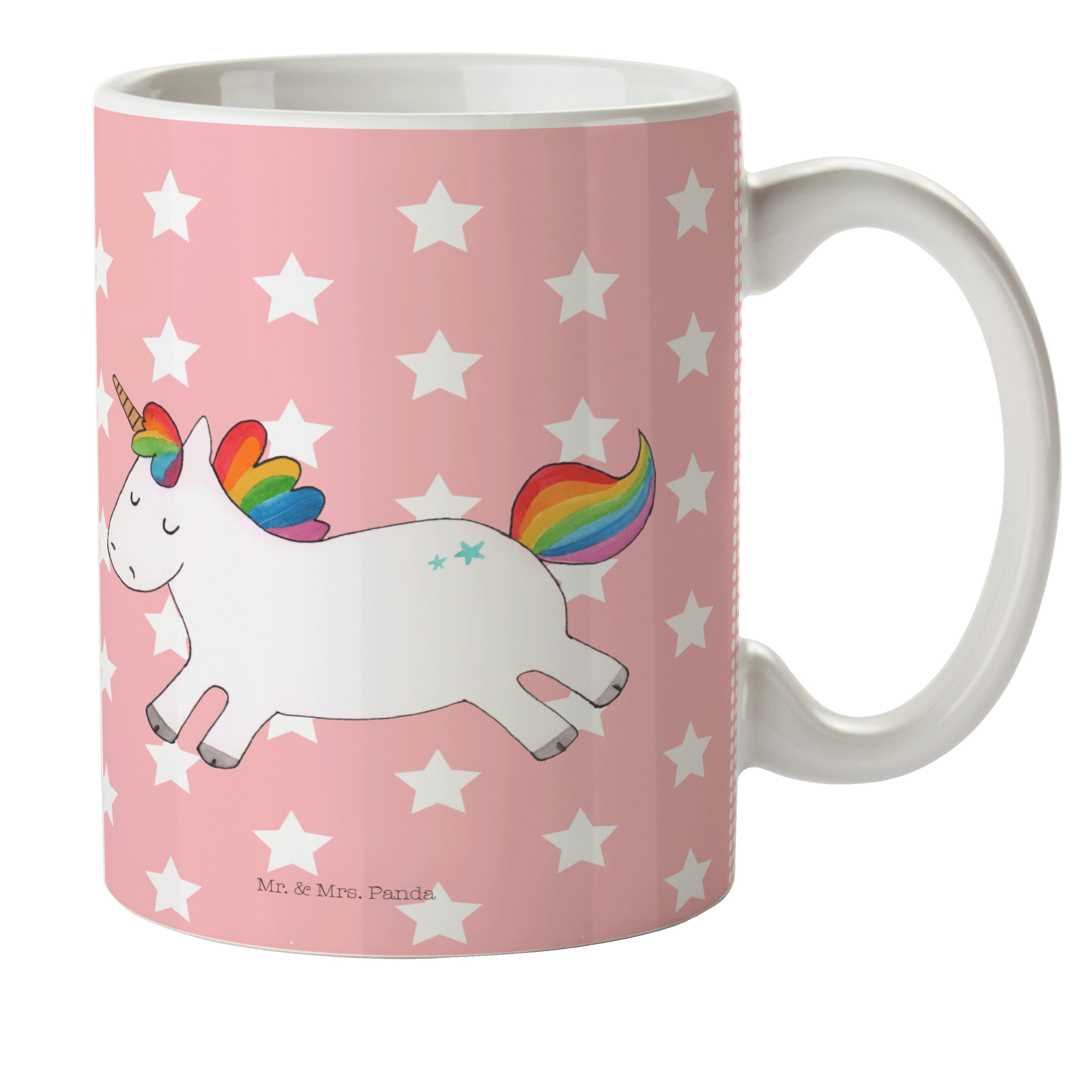Mr. & Mrs. Panda Kinderbecher »Einhorn Happy - Rot Pastell - Kunststoff