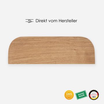Rikmani Wandregal Holz Eiche massiv - Handgefertigtes Regal mit runden Ecken MARI II