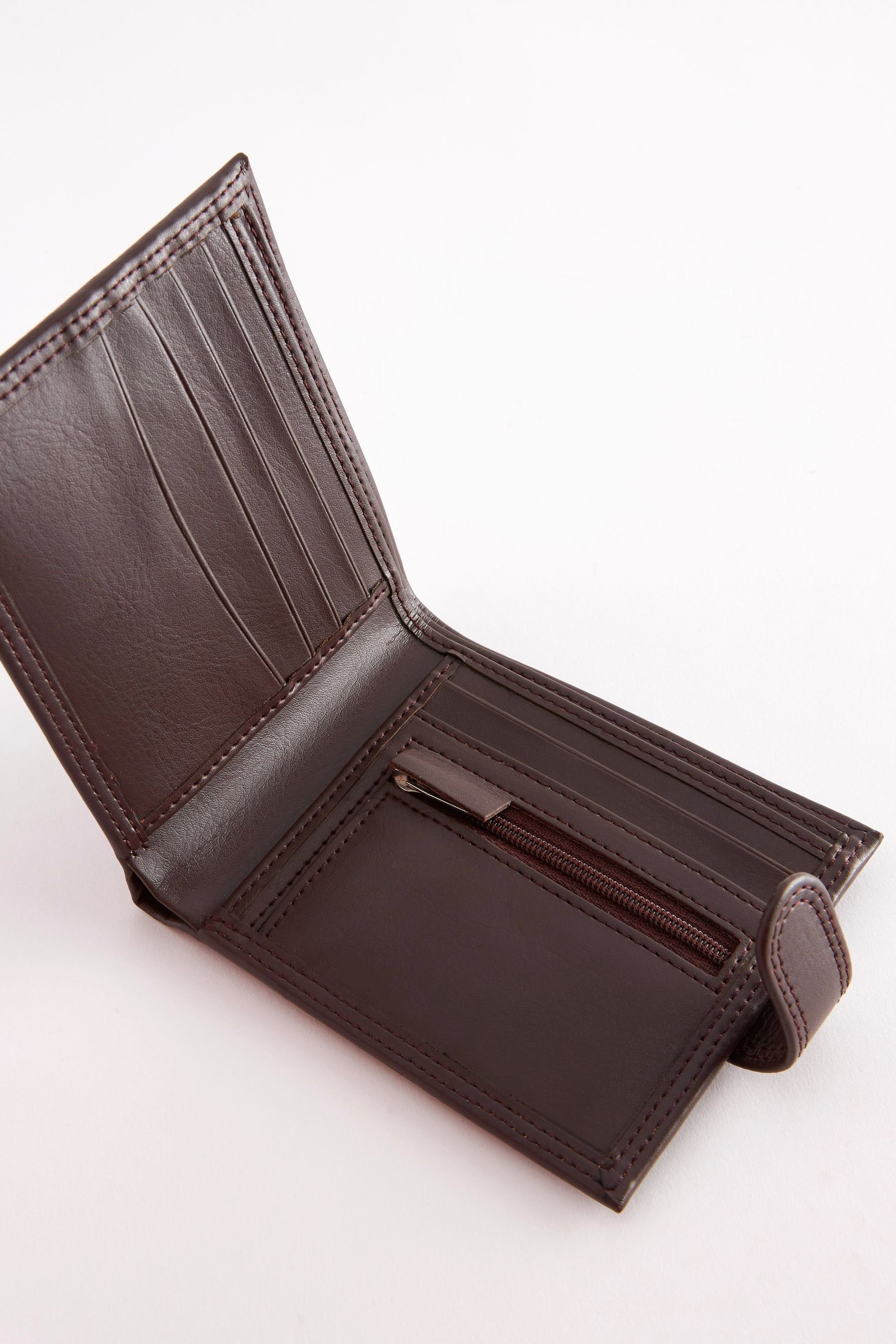 mit Druckknopfverschluss Next Brieftasche Brown (1-tlg) Brieftasche