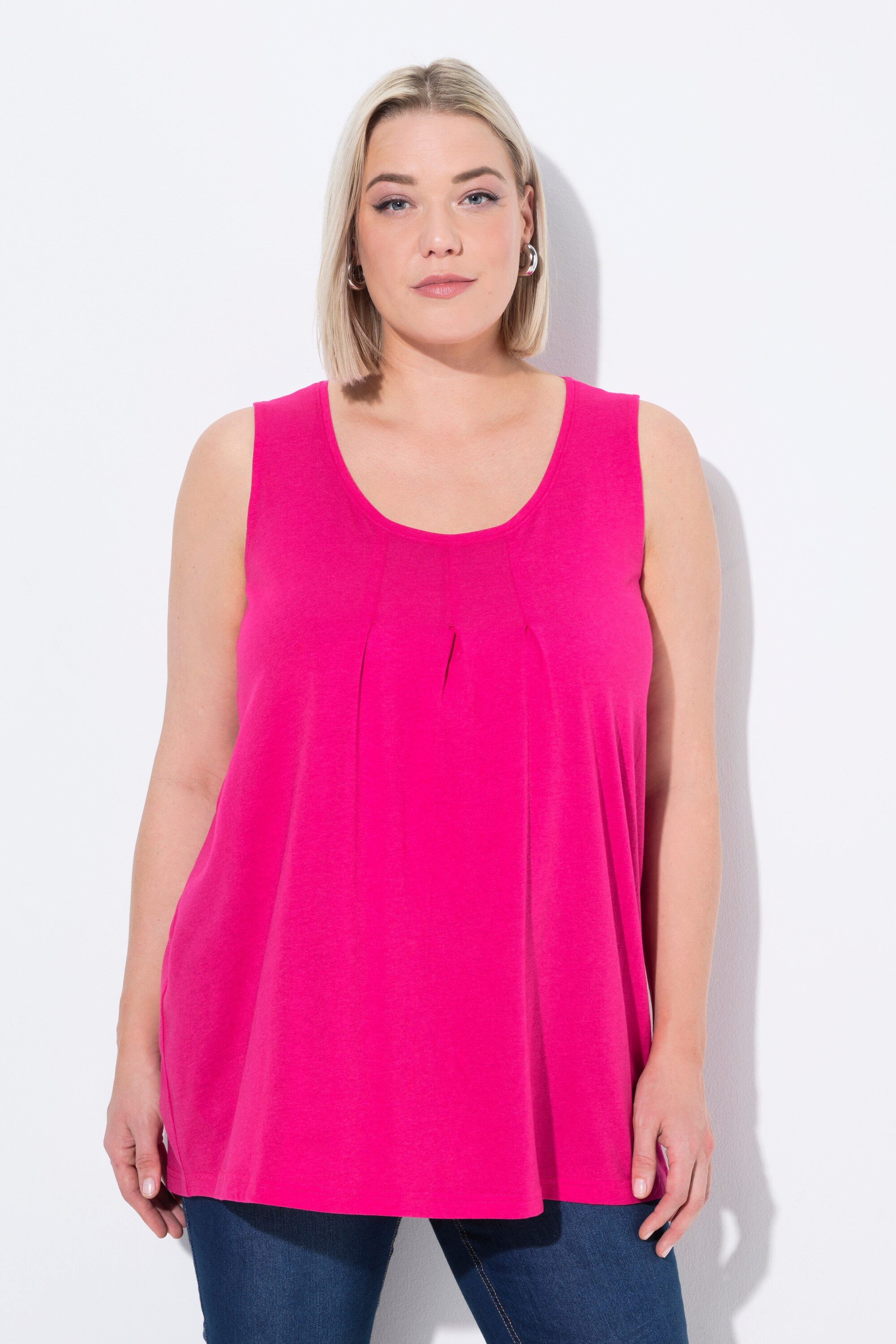 Ulla Popken T-Shirt Top Zierfalten A-Linie günstig online kaufen
