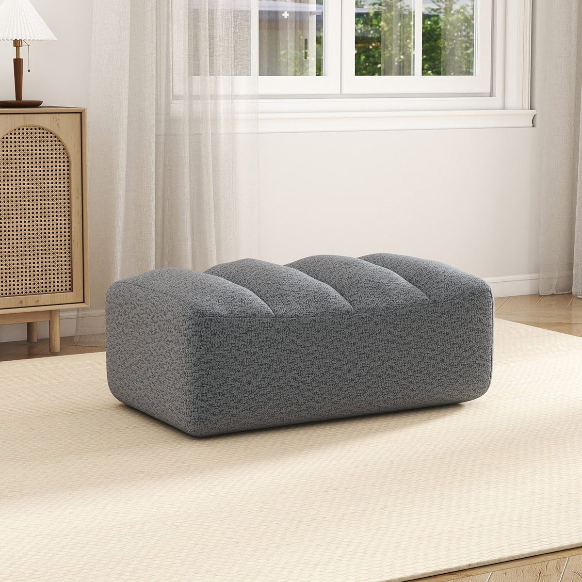 Odikalo Sofa Ecksofa Couch mit Schlaffunktion, Modulares Boneless Sofa, Ottoman-Fleece mit Granulatstruktur