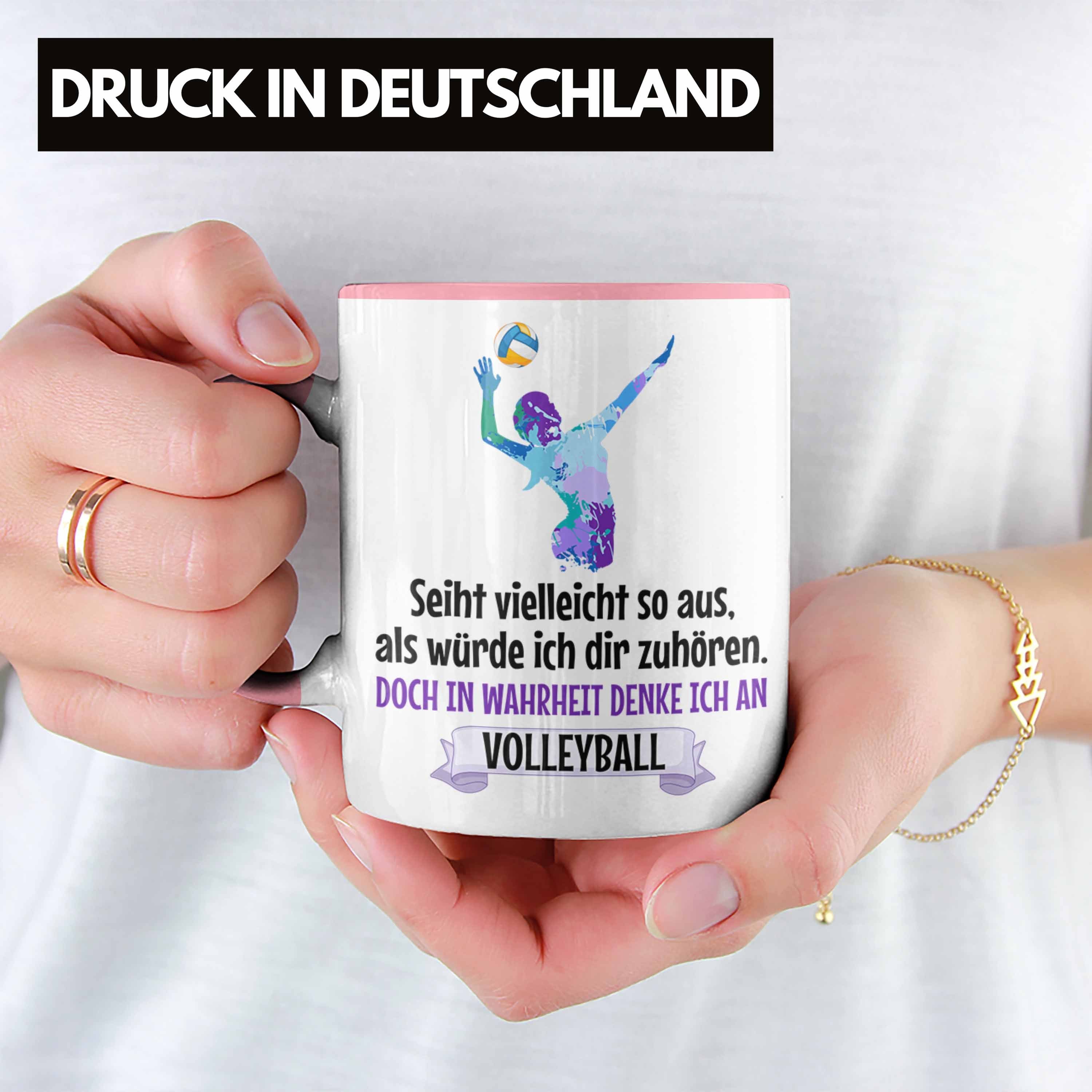 Kaffee Volleyball Rosa Trendation - Zubehör Trendation Volleyball-Spieler Spielerin Geschenk Tasse Tasse Coach Herren Mädchen