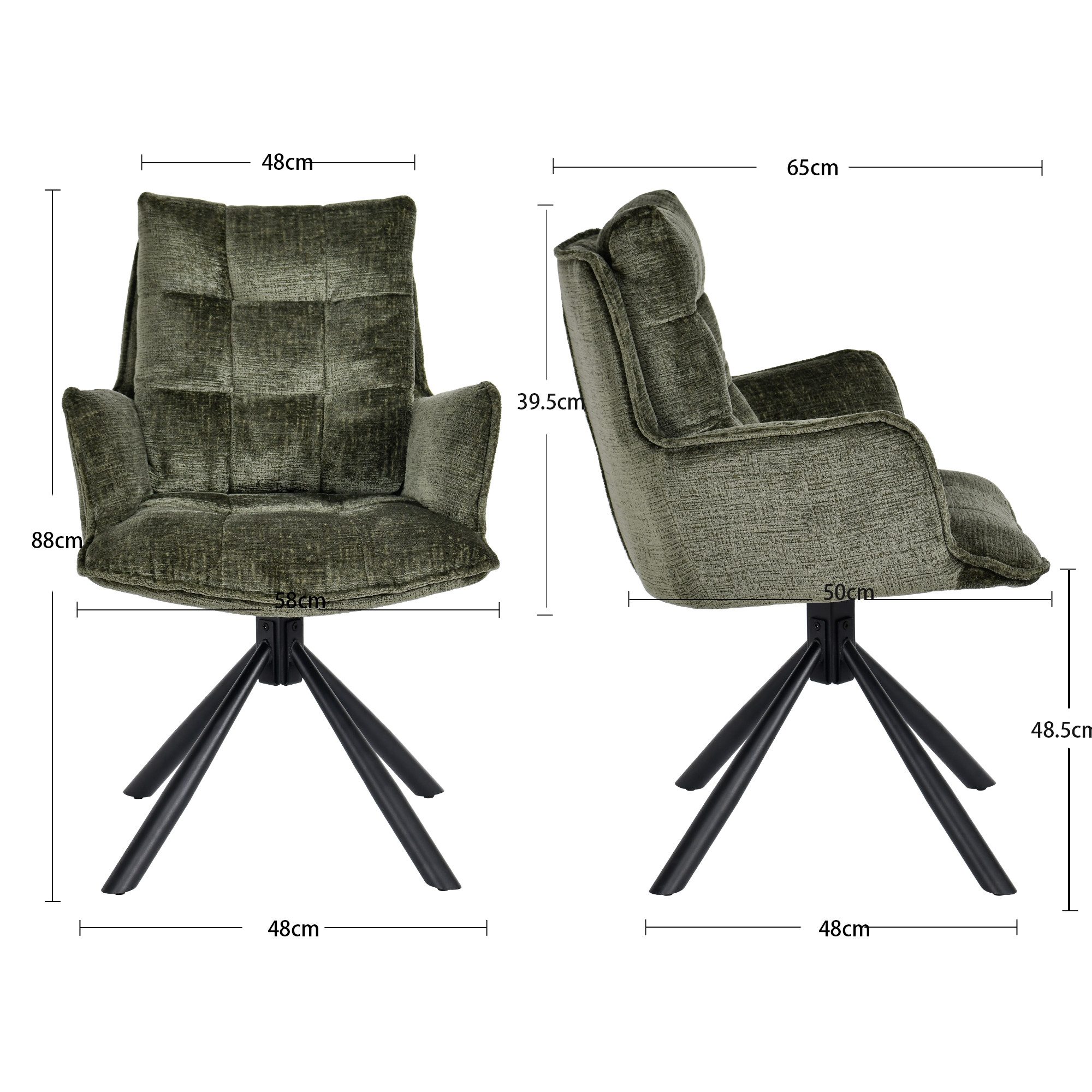 Duhome Esszimmerstuhl (8610A), 180° drehbar Rückstellfunktion, günstig online kaufen