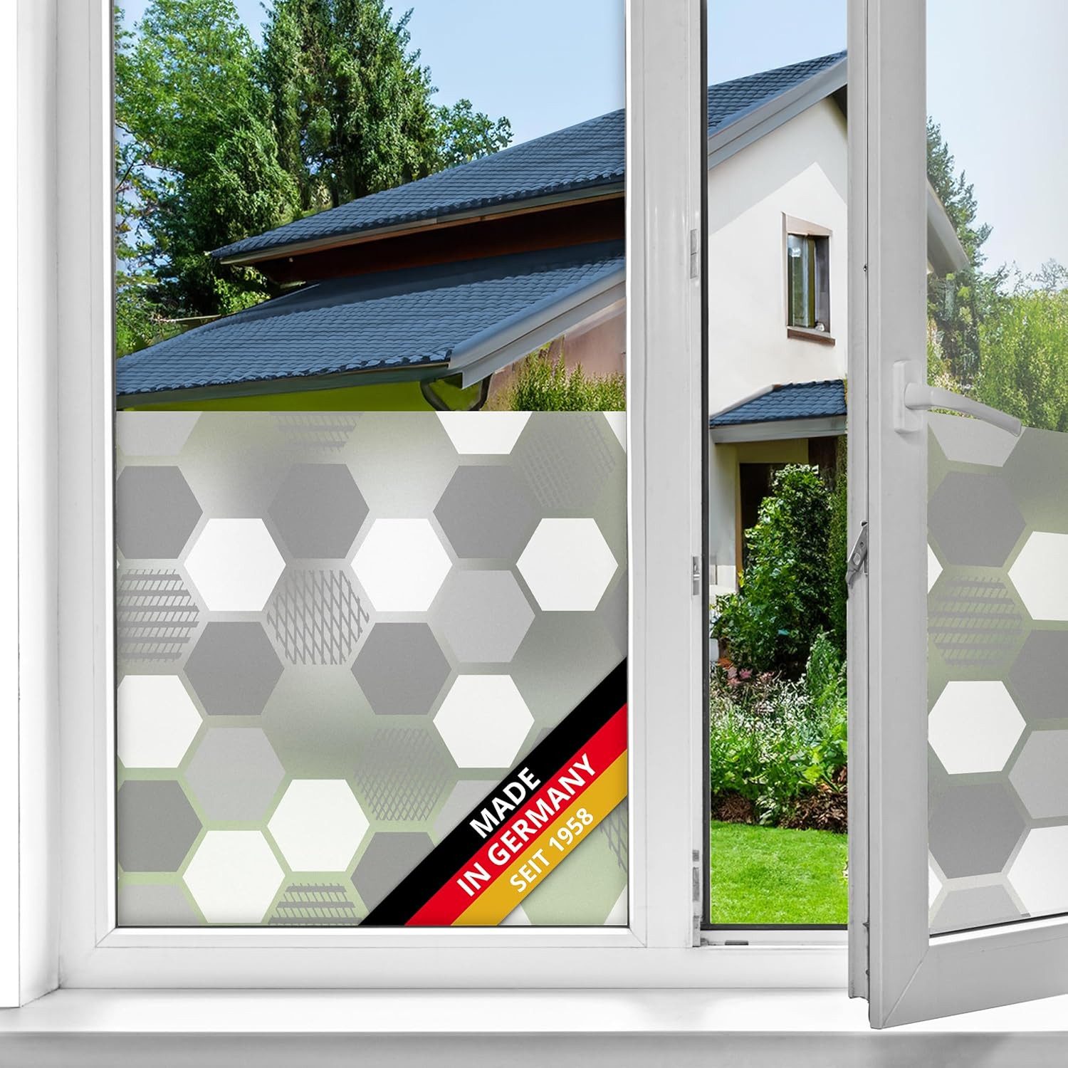 d-c-fix Fensterfolie Wido Sichtschutzfolie selbsthaftend Deko Folie für Fenster innen, Statisch haftend - Rückstandslos entfernbar & wiederverwendbar