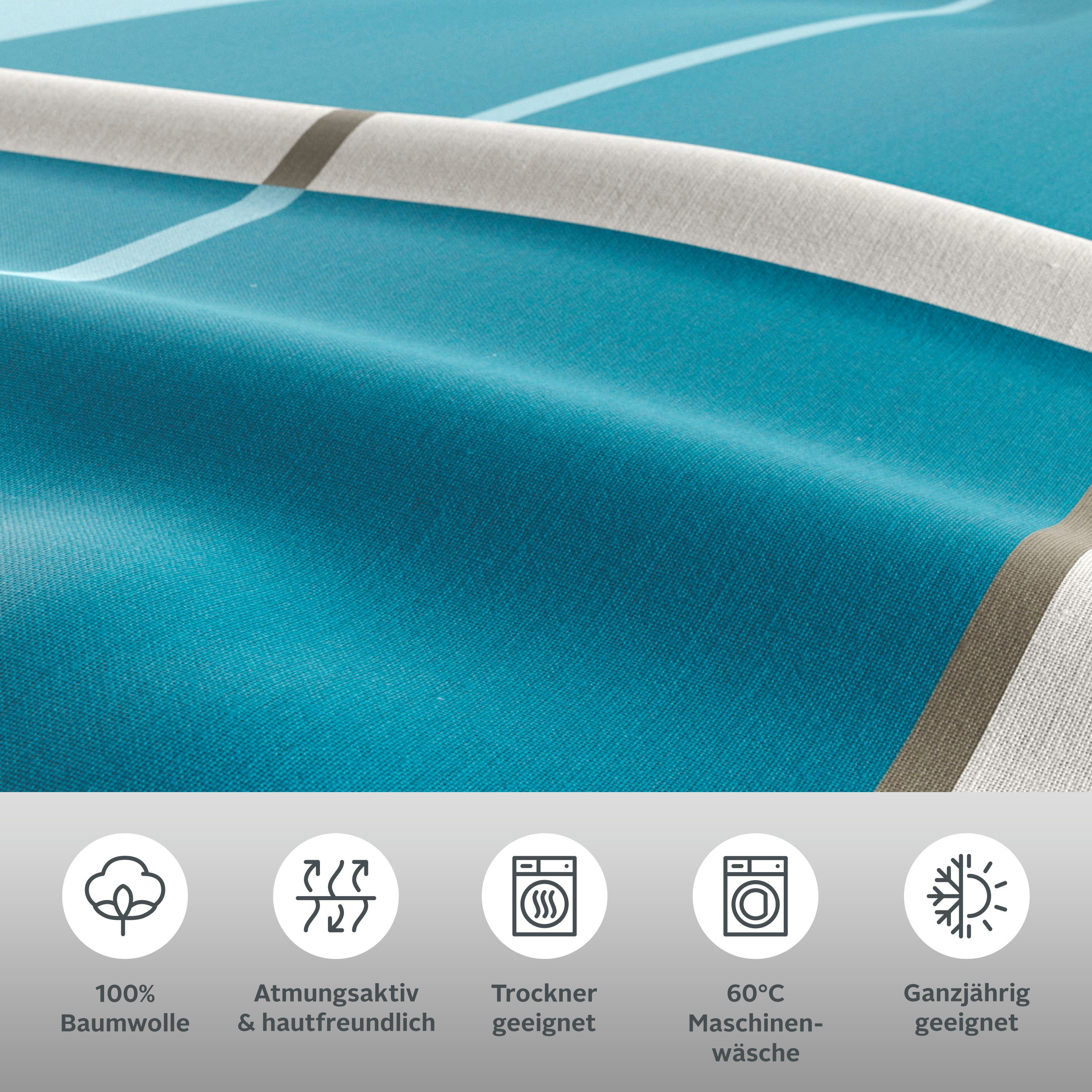 H.I.S Bettwäsche Golfi in Gr. 135x200 oder 155x220 cm, Linon, 2 teilig, Bettwäsche aus Baumwolle, sportliche Bettwäsche mit Streifen