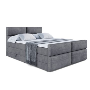 ALTDECOR Boxspringbett BOXI3-Z KING (Multipocket-Matratze H4 und H3 Matratze Bonellfederung Topper Kopfteil)