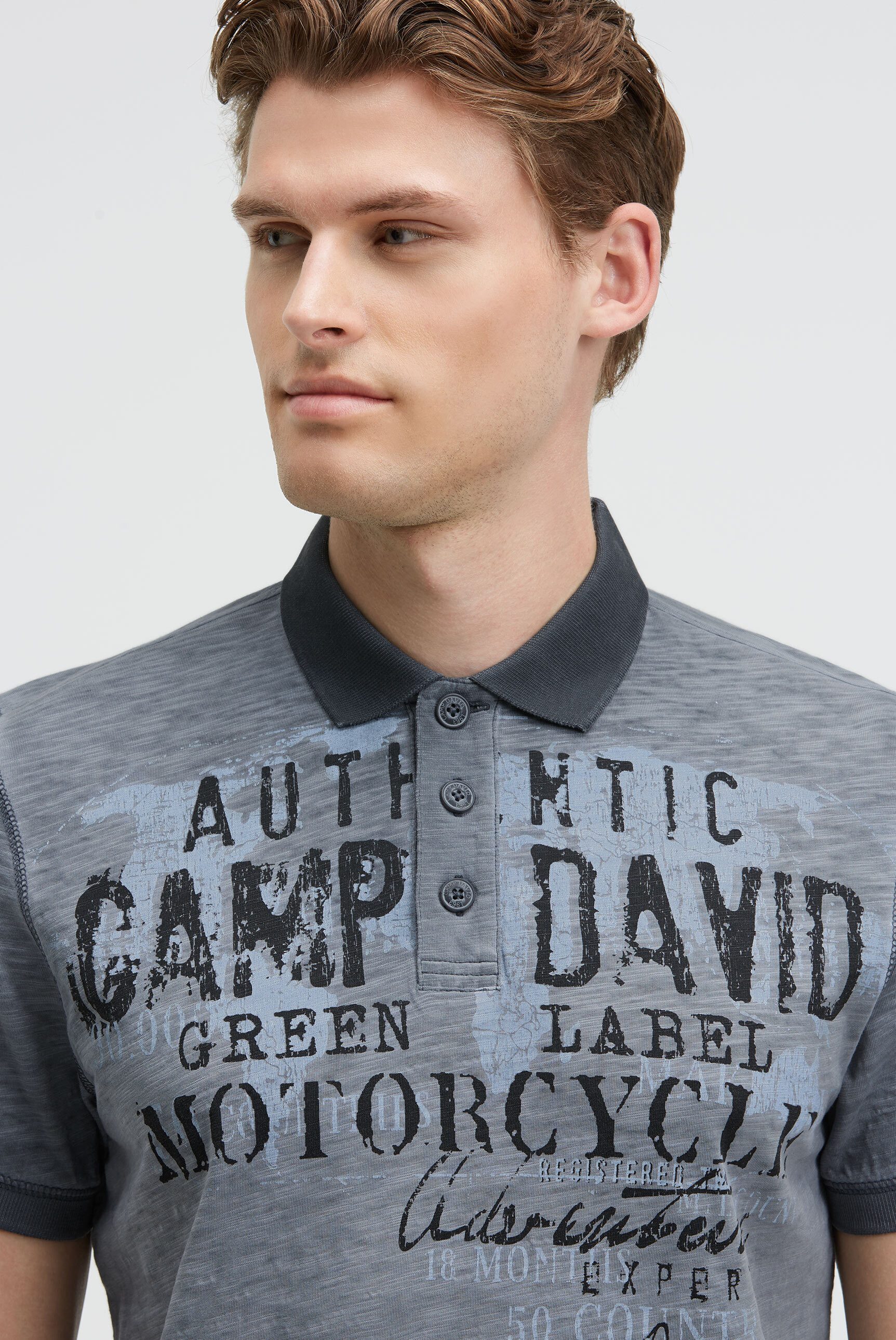CAMP DAVID Poloshirt mit Vintage-Waschung