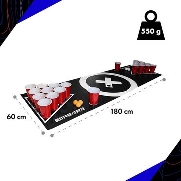 BeerCup Spieltisch Baseliner Beer Pong Spielmatte Set Audio, (78-tlg)