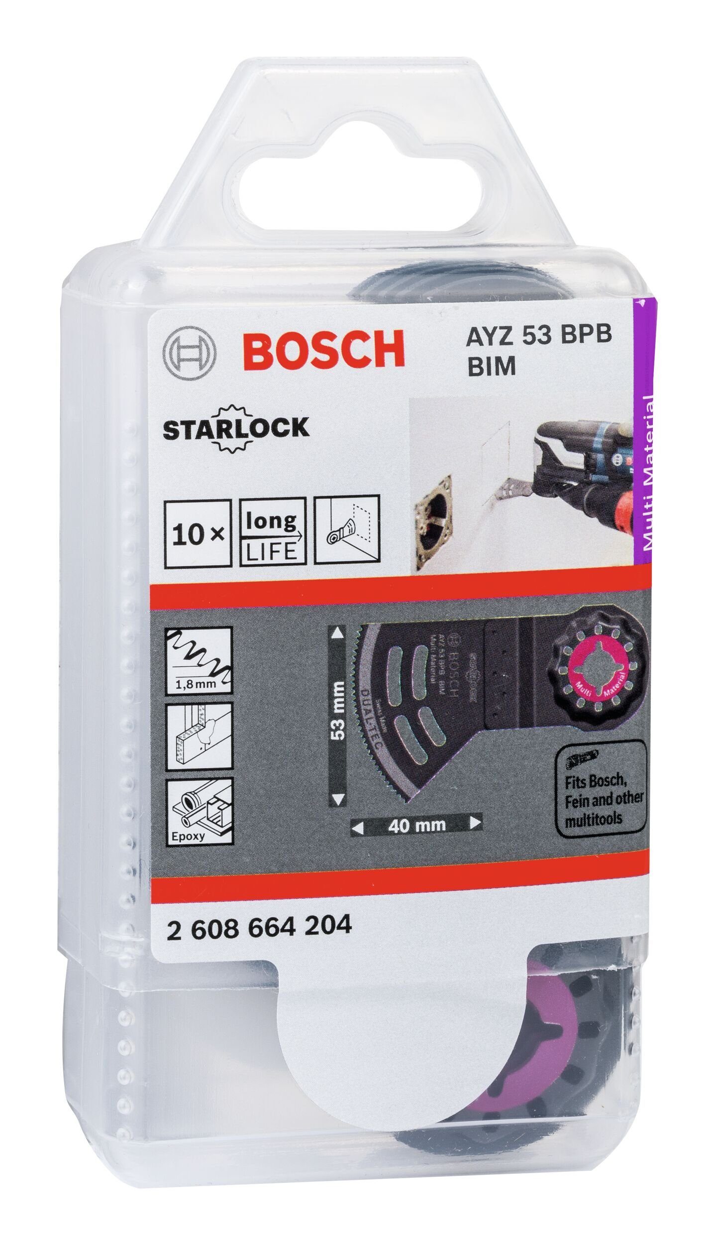 AYZ BOSCH - 10er-Pack 40 53 - Tauchsägeblatt BIM x Stück), Multimaterial Dual-Tec mm (10 53 BPB