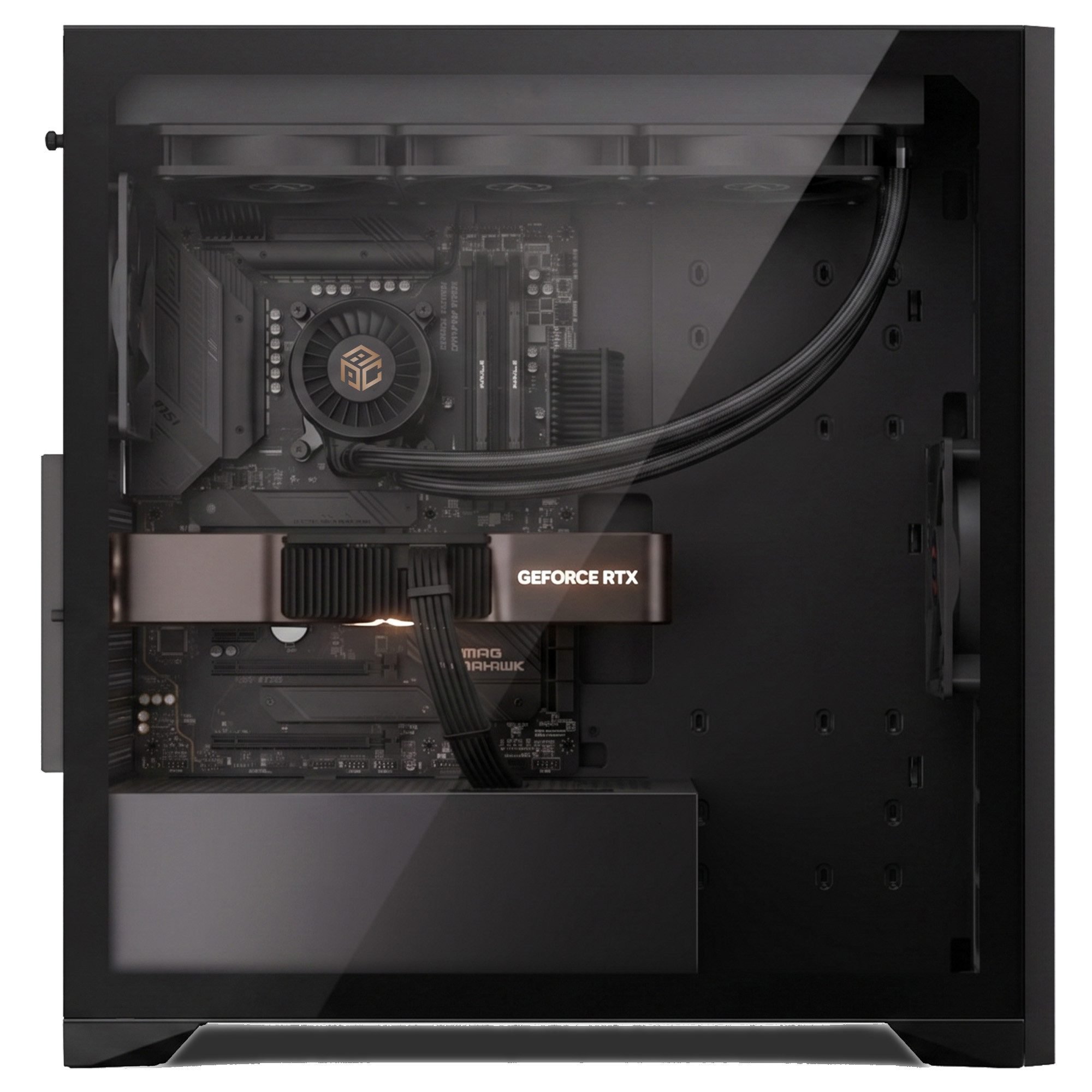 AurumPC Black Wood R7 9800X3D mit RTX5070 12GB und 32GB DDR5 RAM Gaming-PC (AMD Ryzen 7 9800X3D, GeForce RTX 5070, 32 GB RAM, 1000 GB SSD, Wasserkühlung, Windows 11, WLAN)