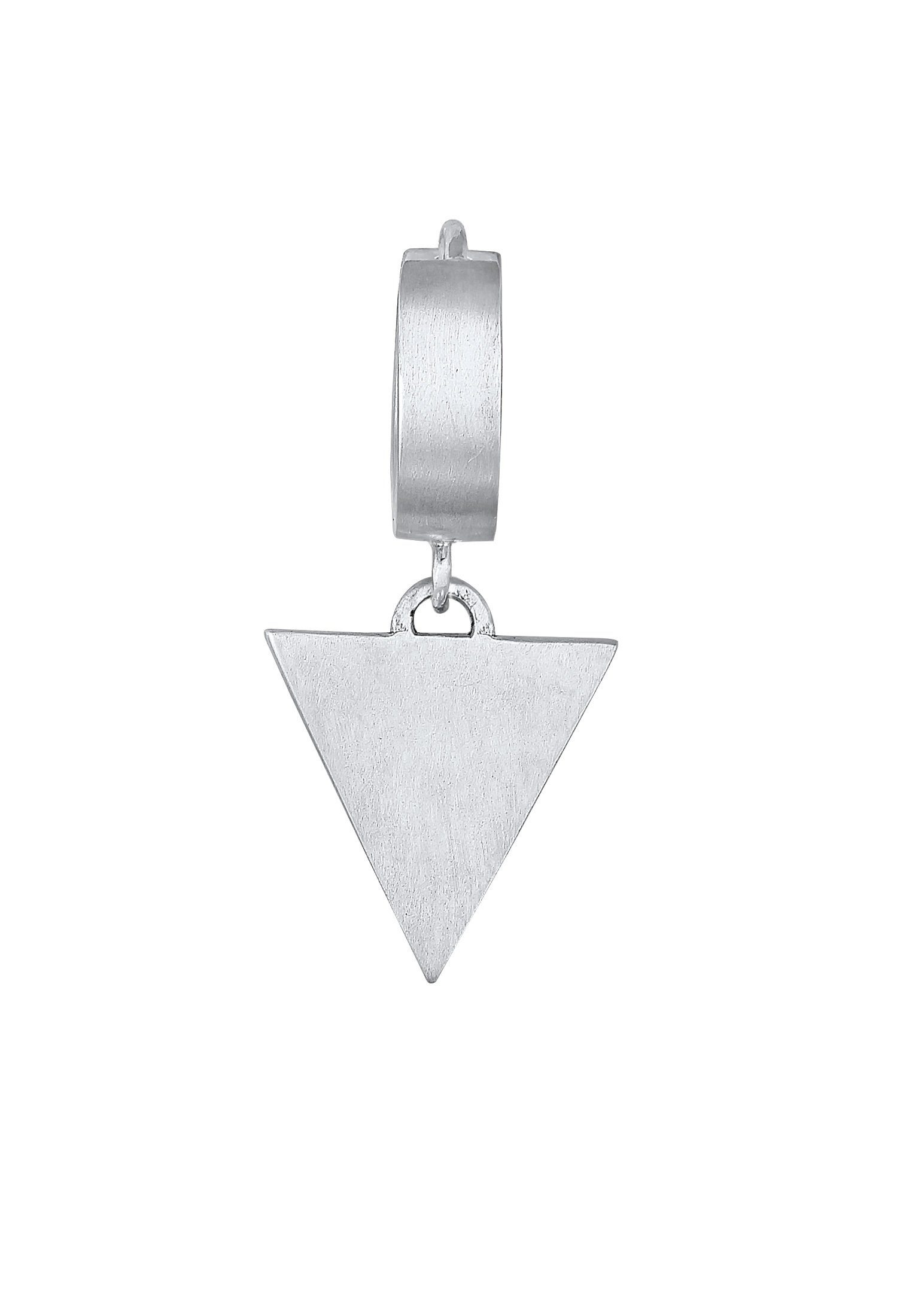Kuzzoi Paar Creolen Single Creole Dreieck Matt 925 Sterling Silber,  Statement Ohrring im zeitlos modernen Design