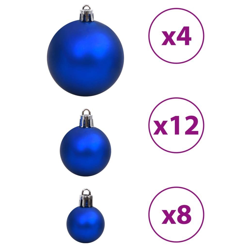 vidaXL Christbaumschmuck Baumschmuck Set Christbaumkugeln Blau Weihnachtskugeln und und Silbern 100 Sil Stk Blau
